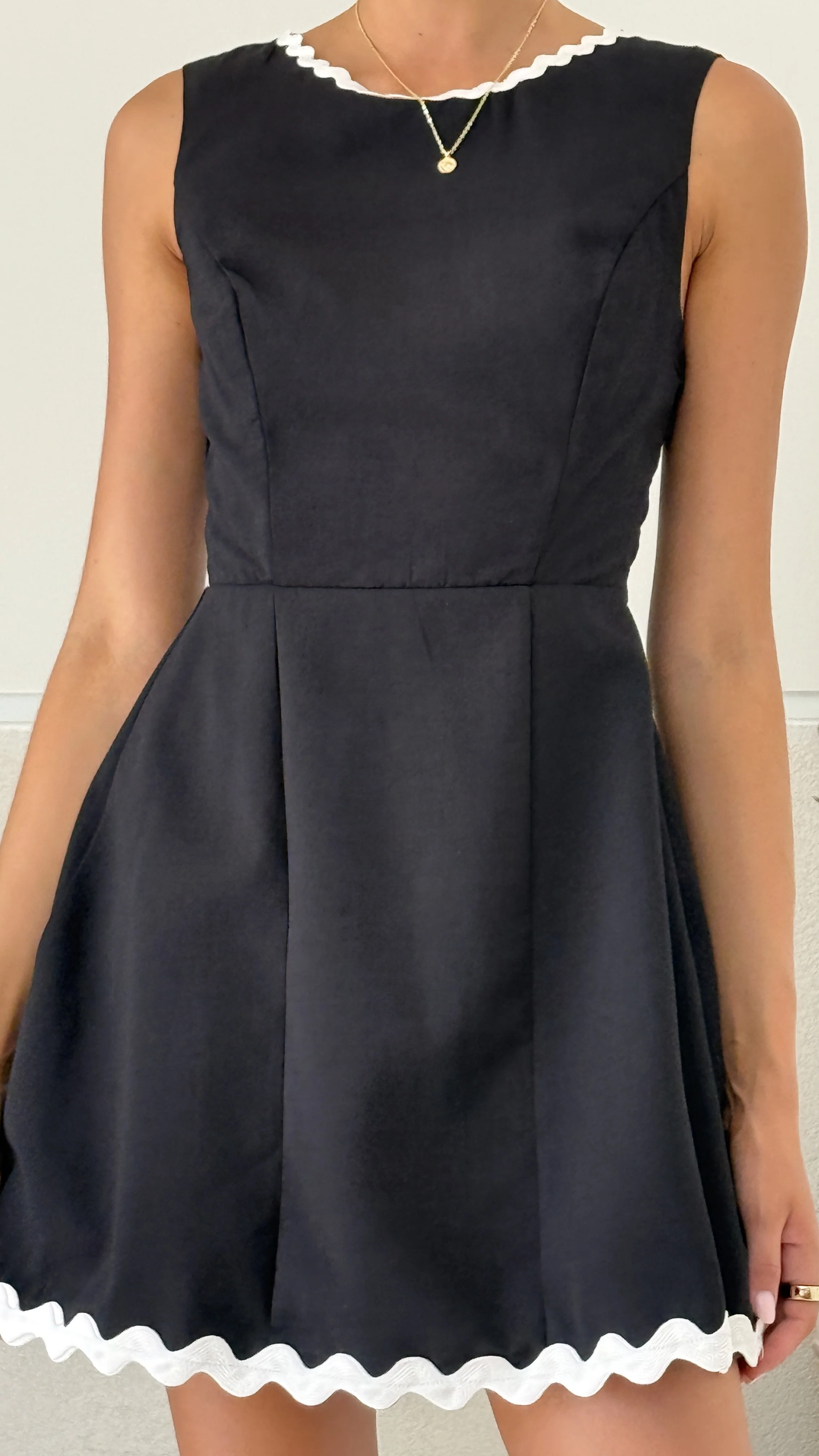 Aceline Mini Dress - Black/White - Image 3