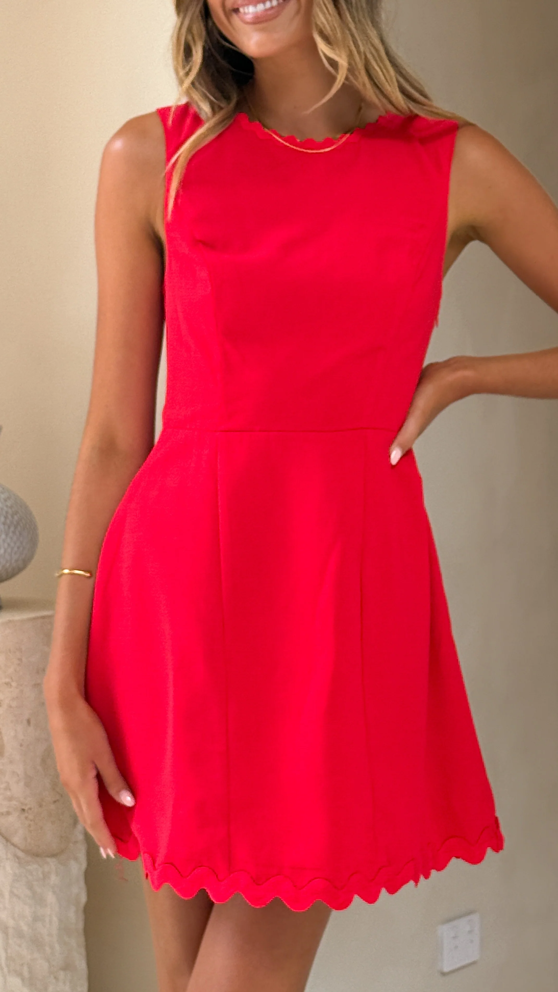 Aceline Mini Dress - Red - Image 3