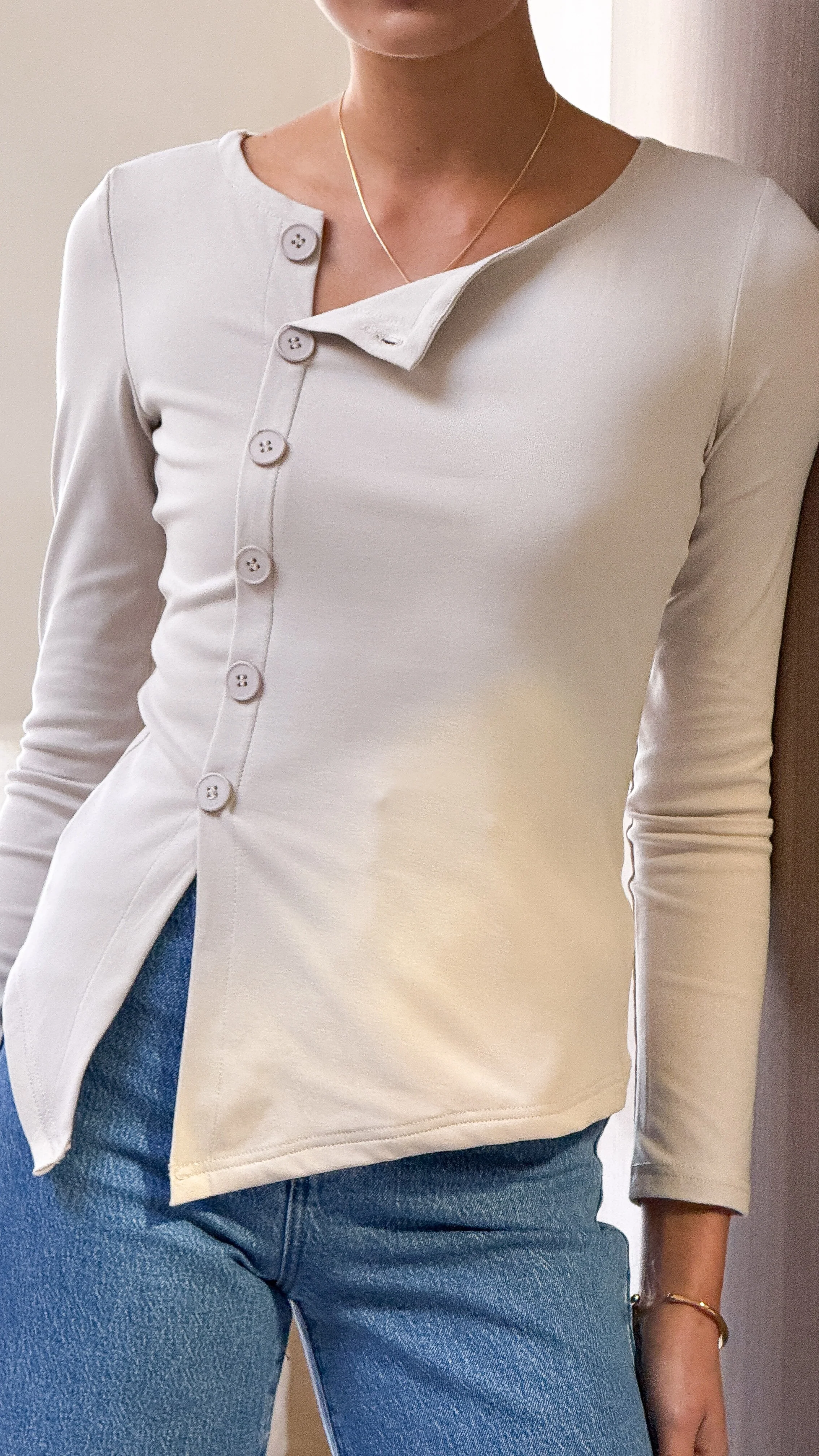 Addison Long Sleeve Top - Stone - Image 6