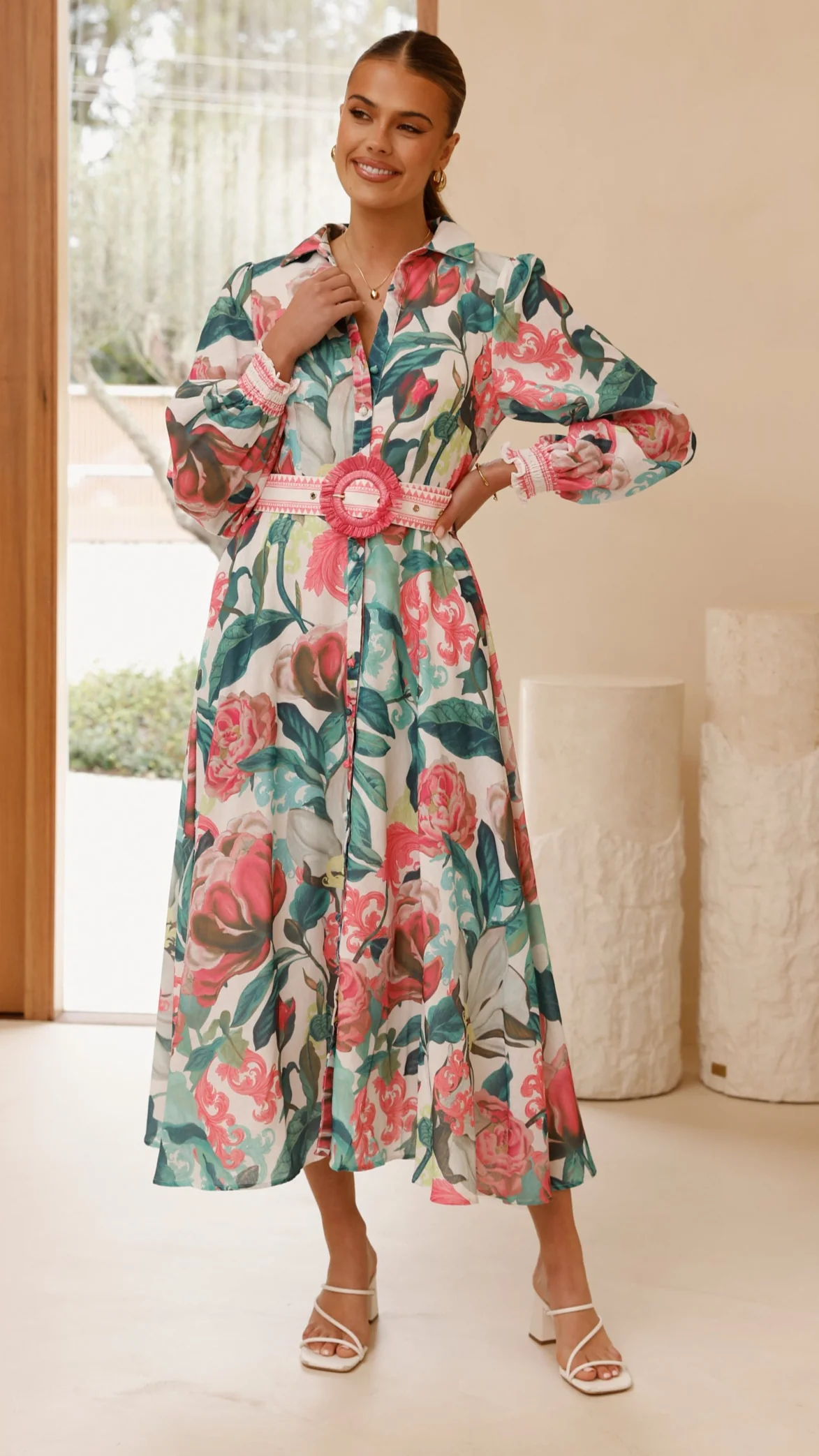 Aida Long Sleeve Maxi Dress - Spritz Pink - Image 3