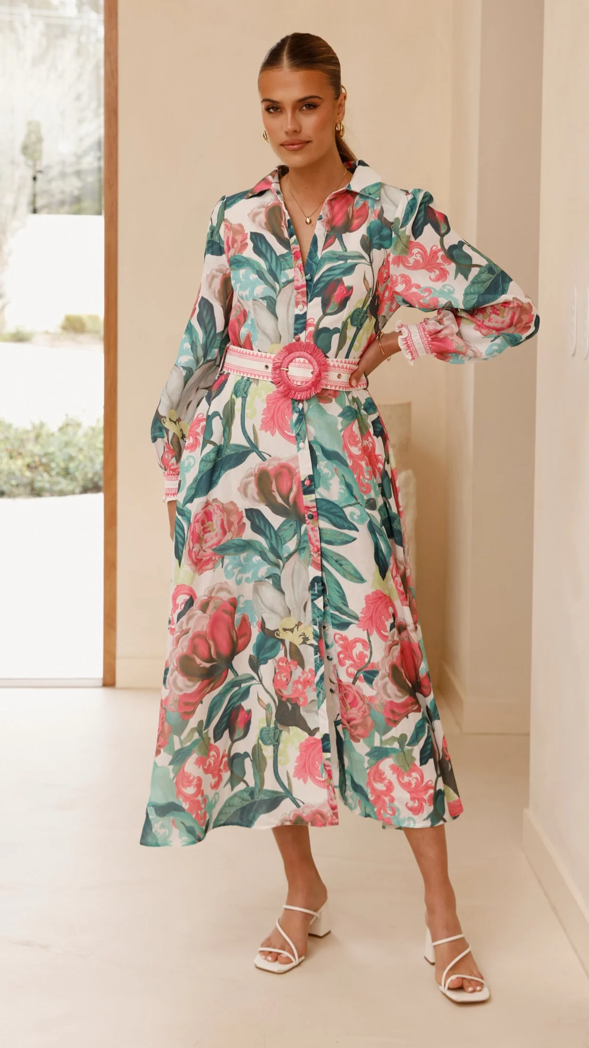 Aida Long Sleeve Maxi Dress - Spritz Pink - Image 9