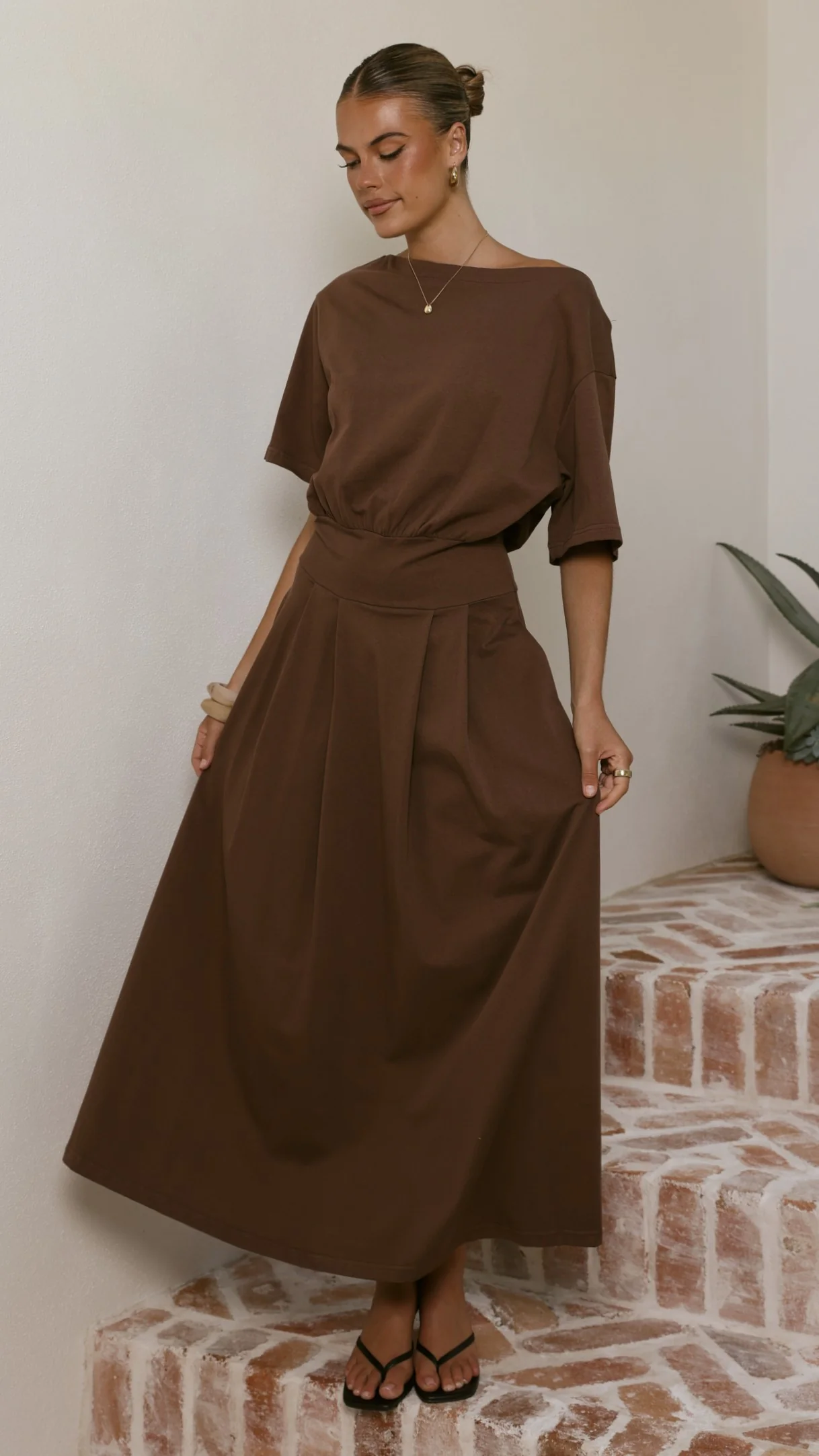 Aleski Maxi Dress - Chocolate - Image 4