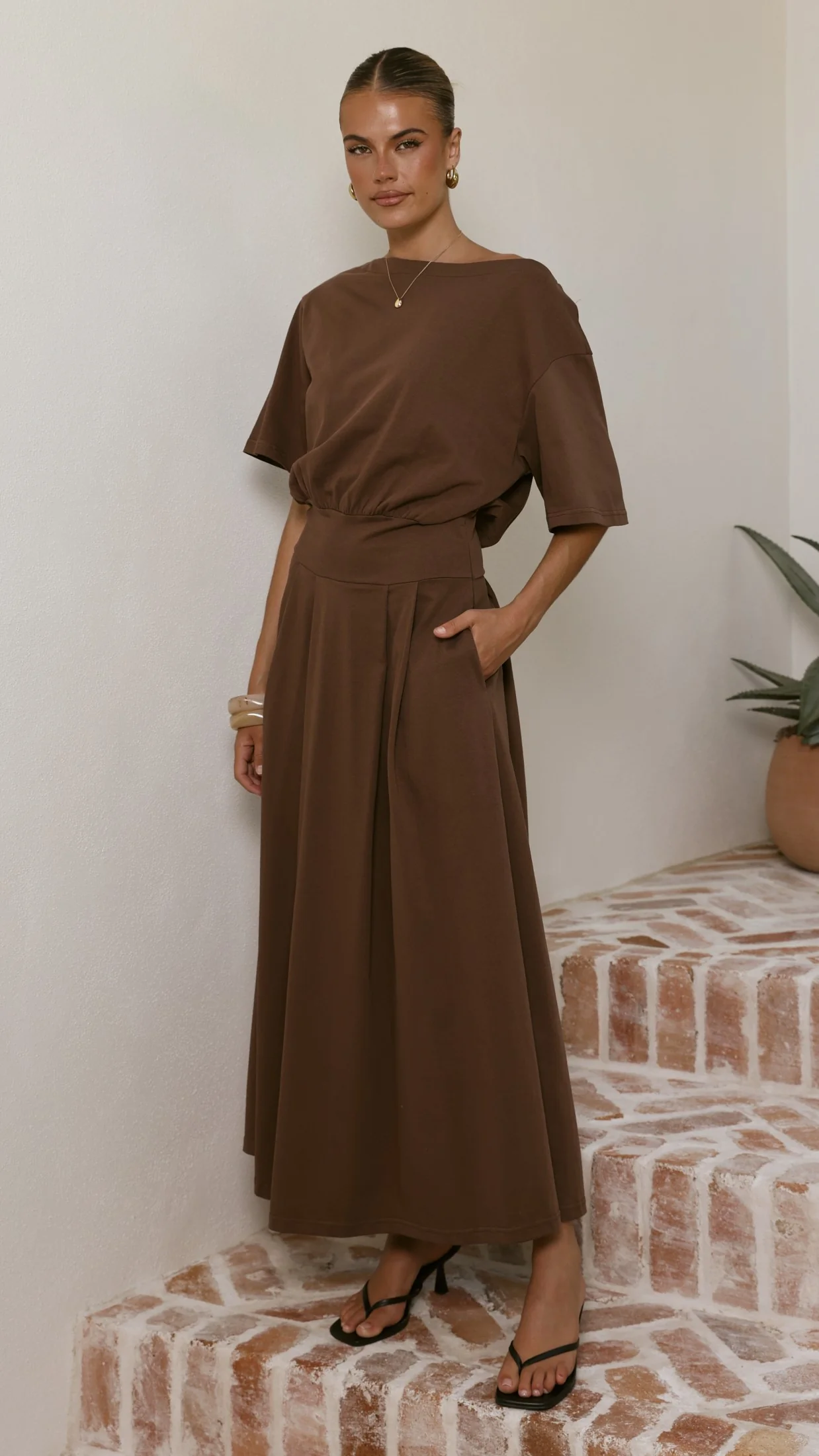 Aleski Maxi Dress - Chocolate - Image 5