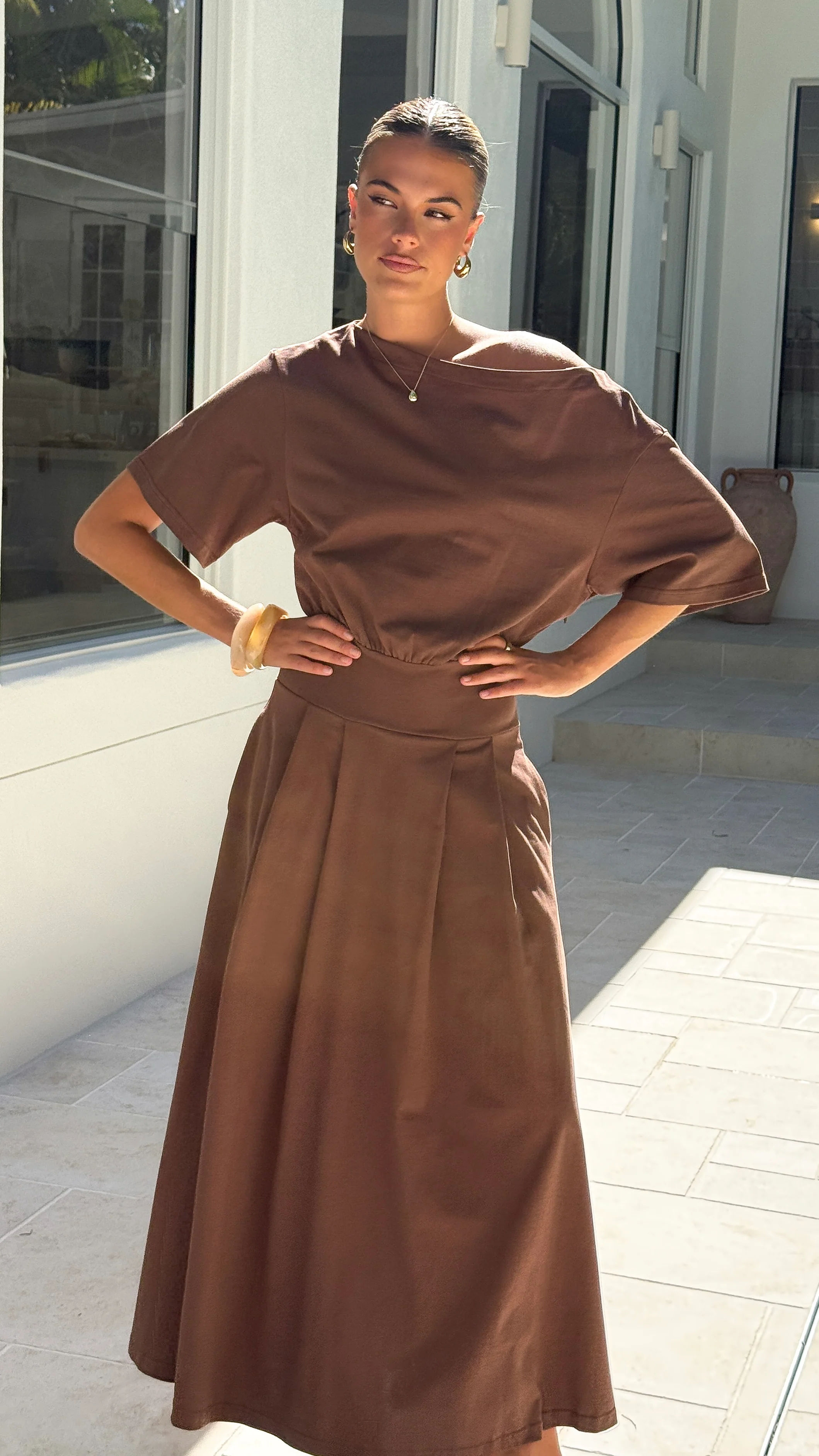 Aleski Maxi Dress - Chocolate - Image 6