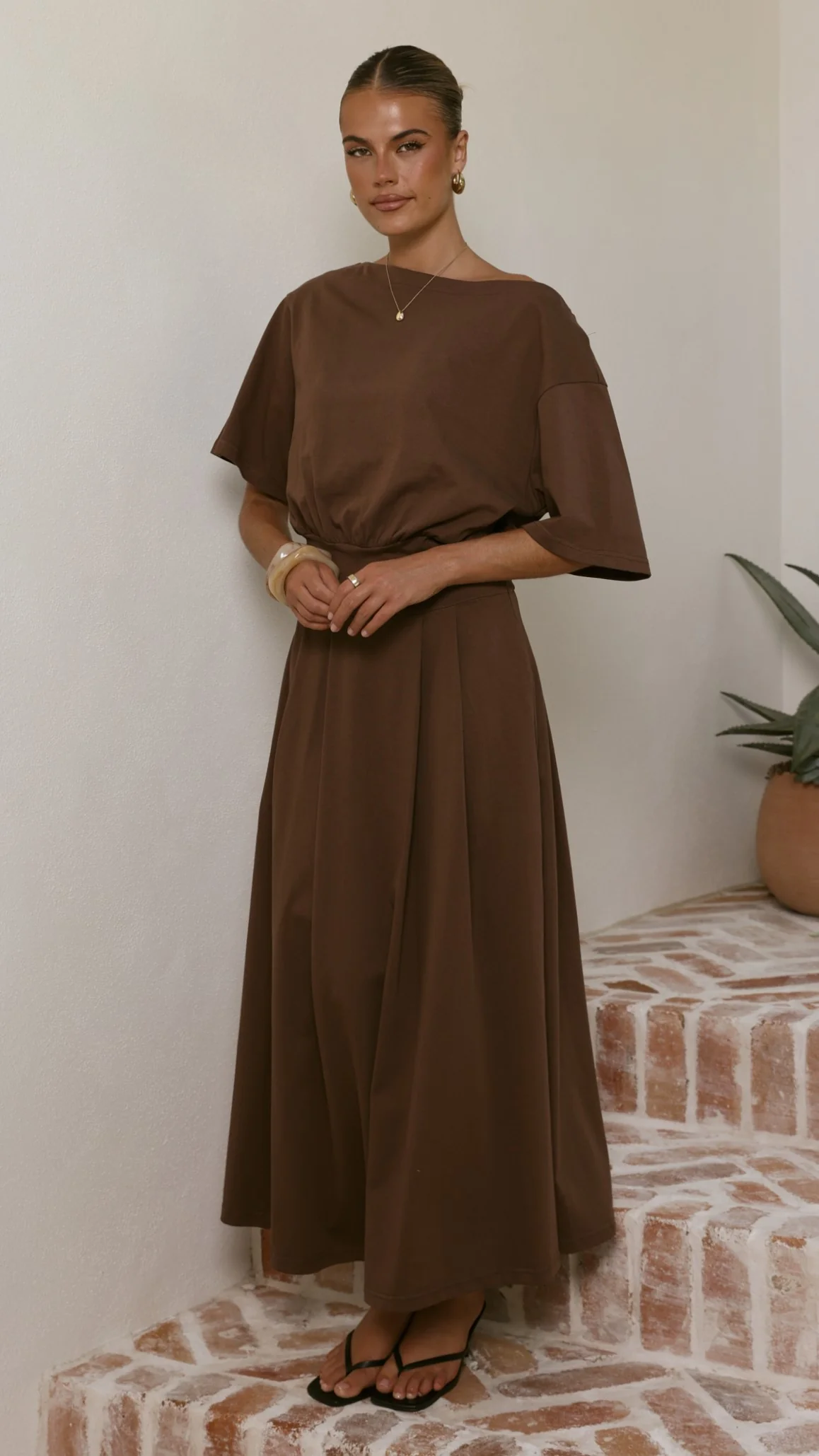 Aleski Maxi Dress - Chocolate - Image 7