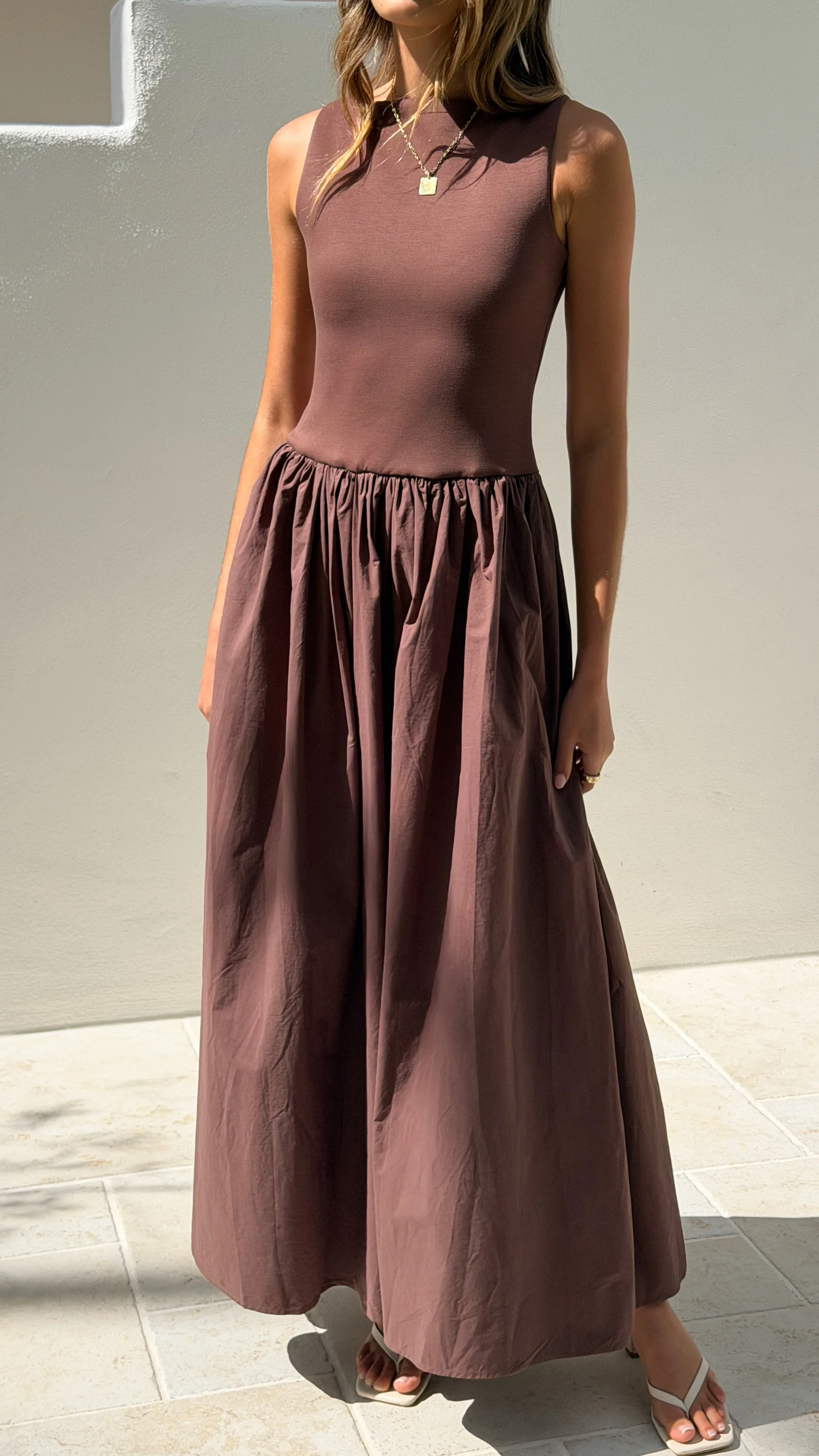 Alita Maxi Dress - Chocolate - Image 3
