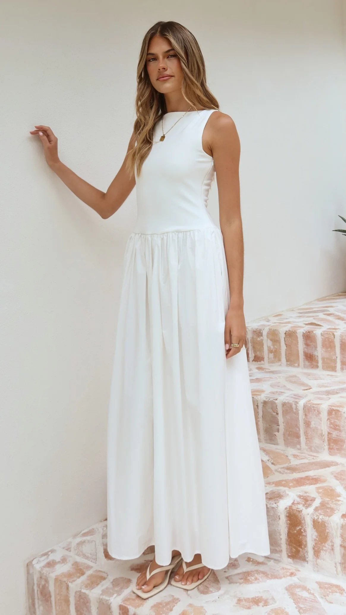 Alita Maxi Dress - White - Image 7