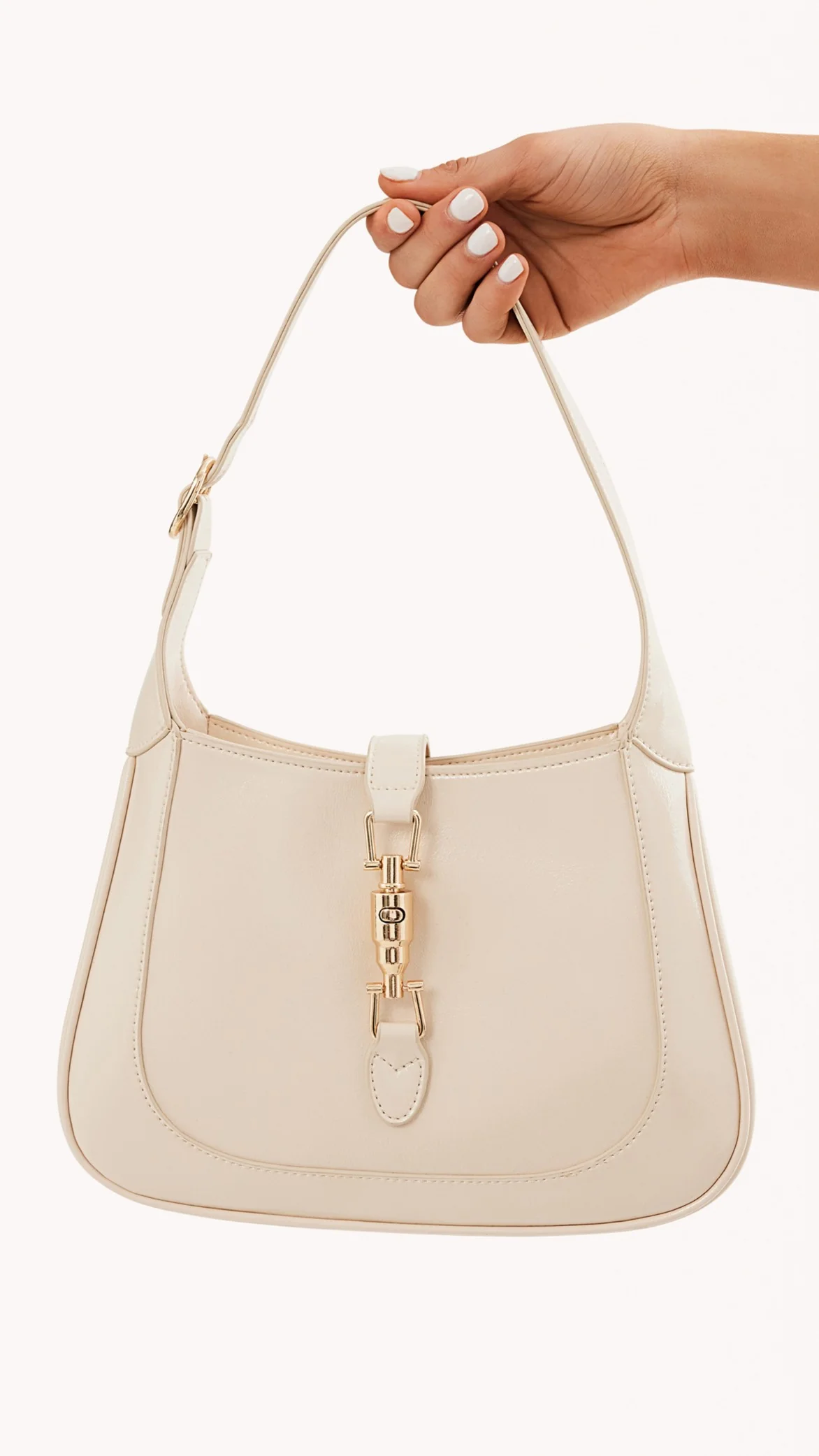 Alix Shoulder Bag - Chalk Crinkle Patent - Image 3