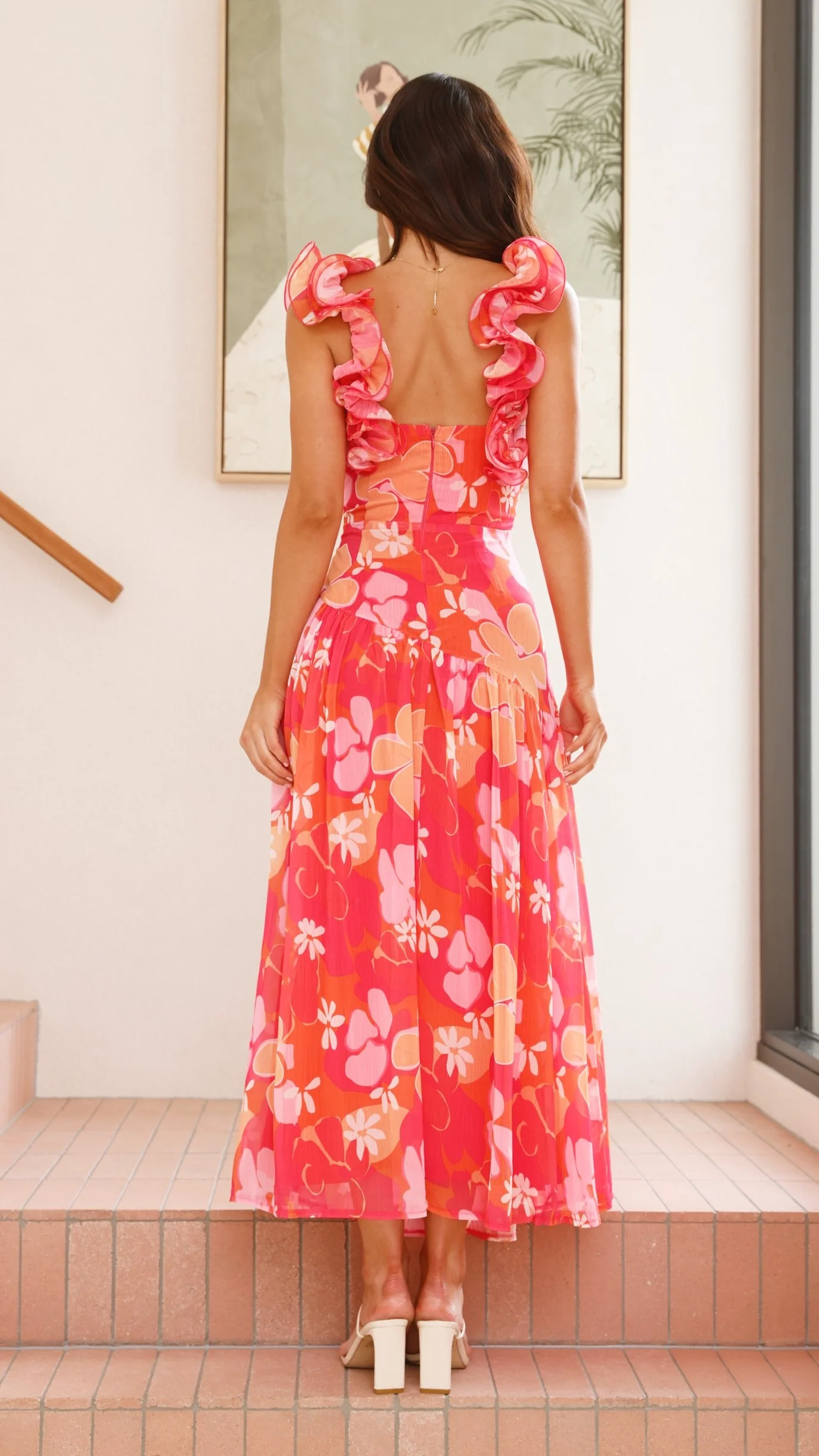 Alma Maxi Dress - Blood Orange - Image 2