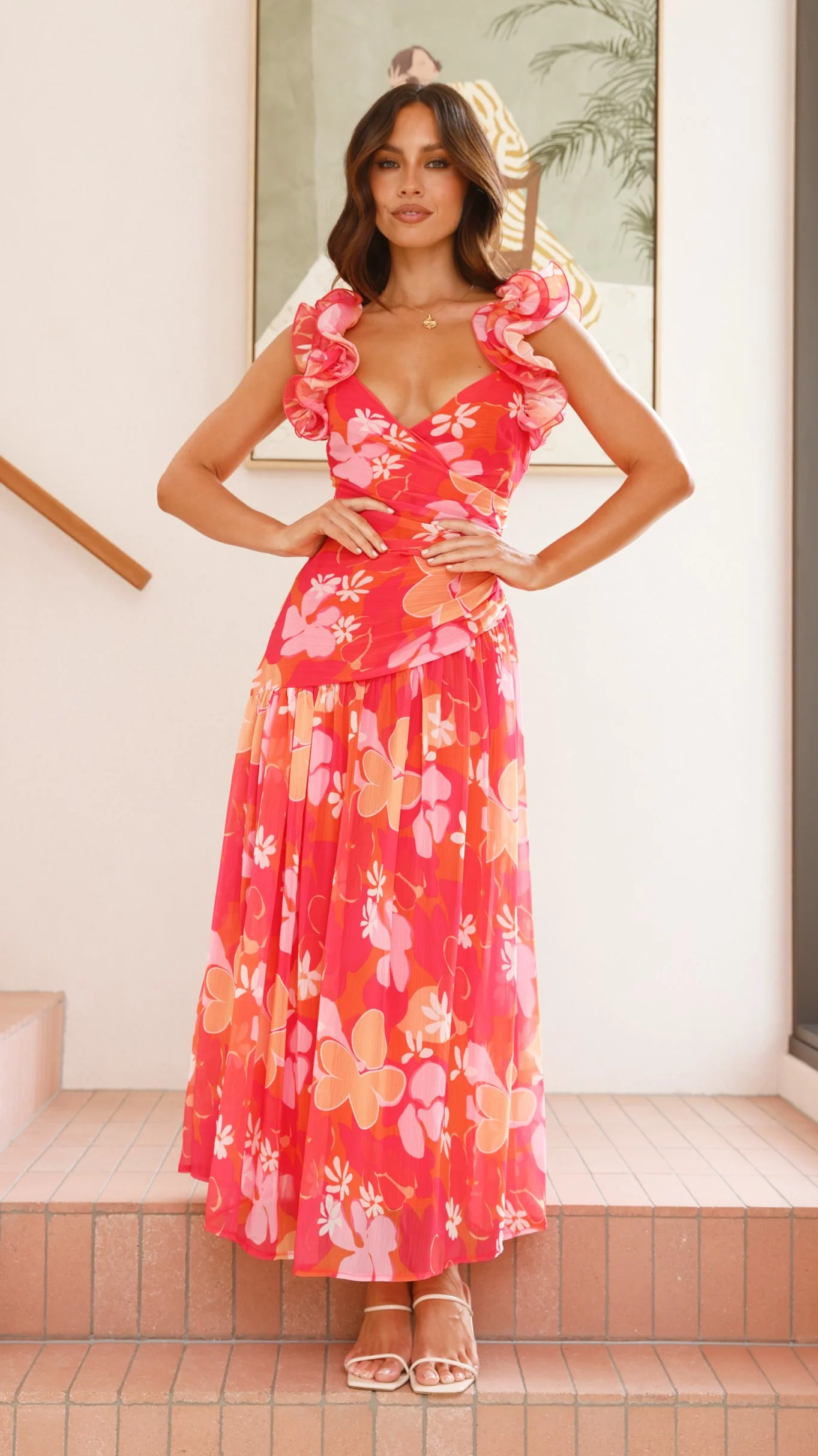 Alma Maxi Dress - Blood Orange - Image 8