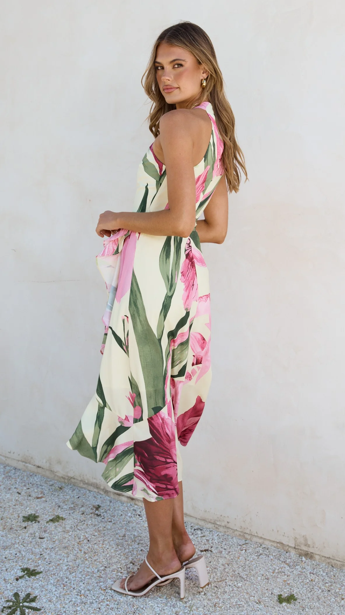 Alma Midi Dress - Lemon/Pink Floral - Image 10