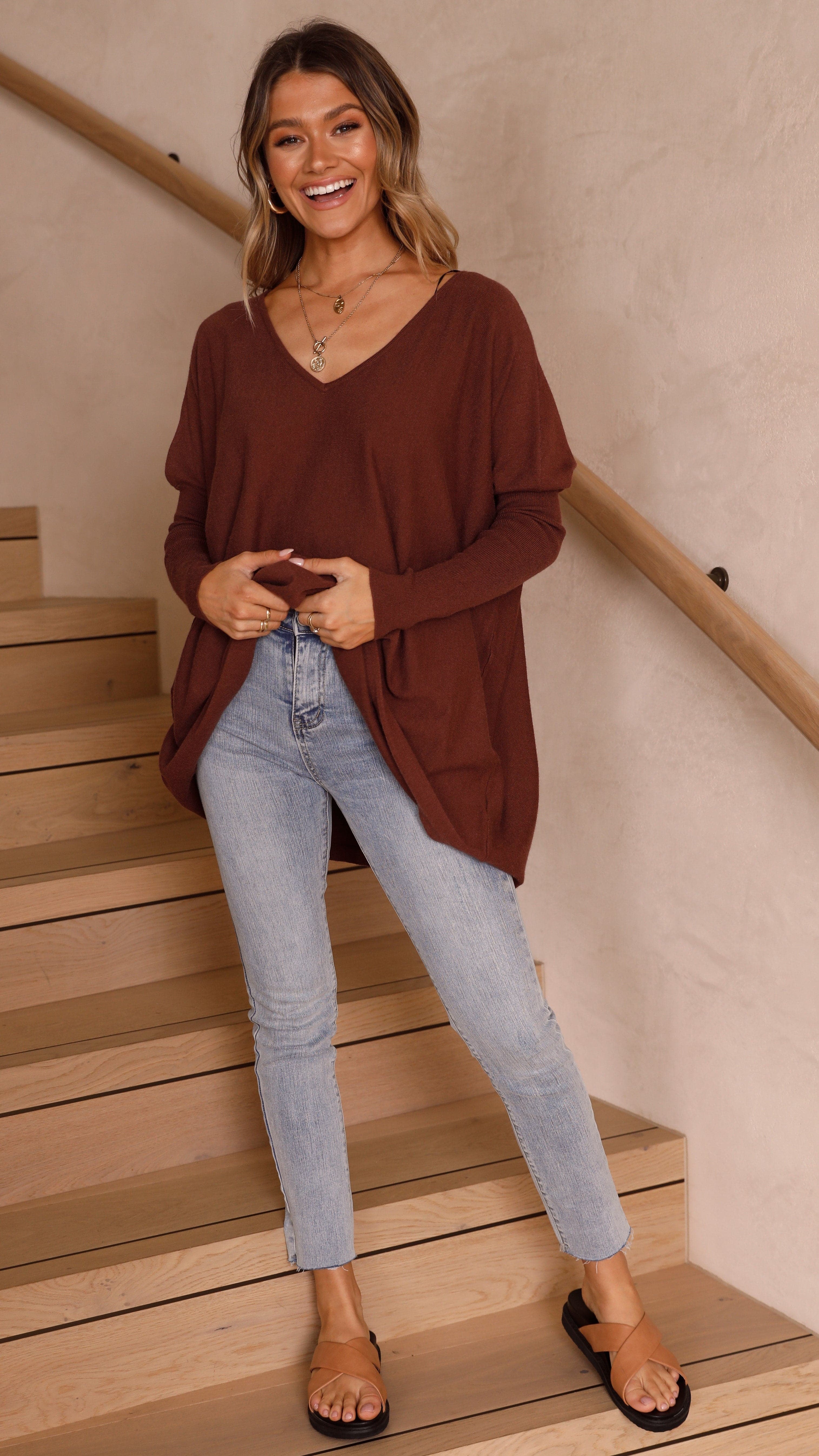 Amalia Knit Top - Chocolate - Image 11