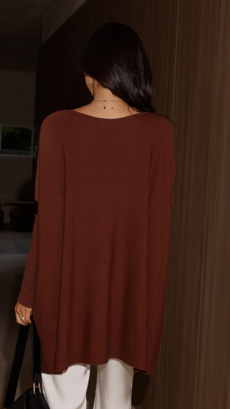 Amalia Knit Top - Chocolate - Image 3