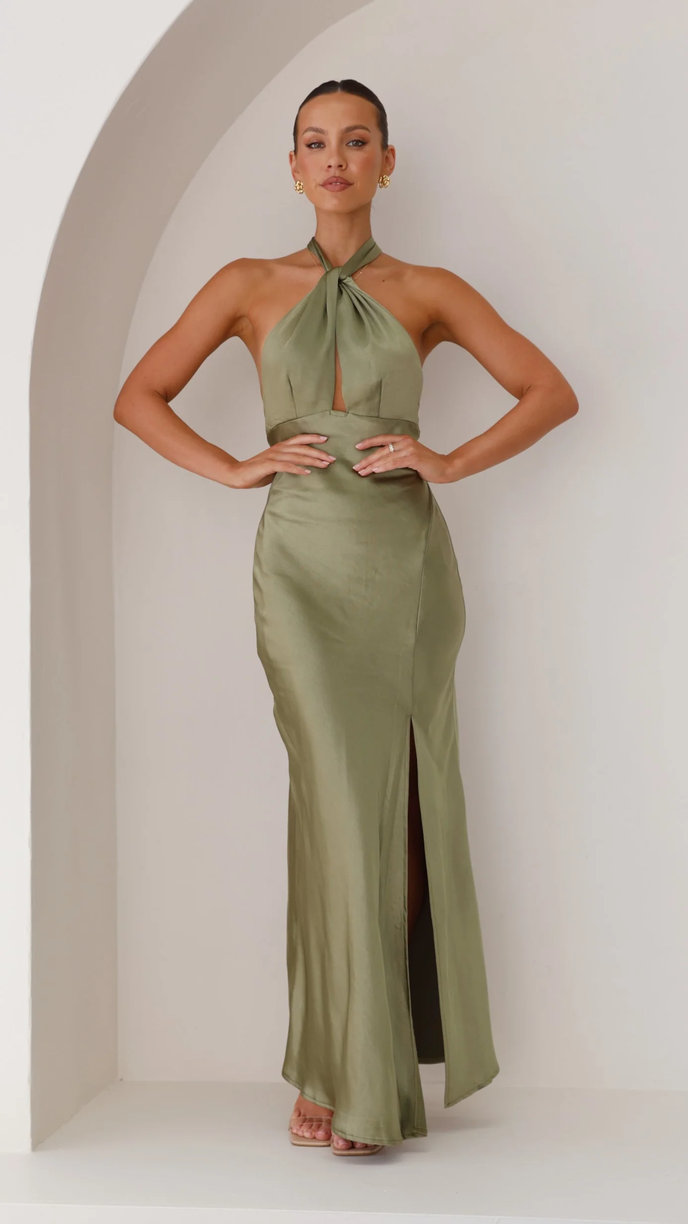 Amalia Maxi Dress - Olive - Image 30