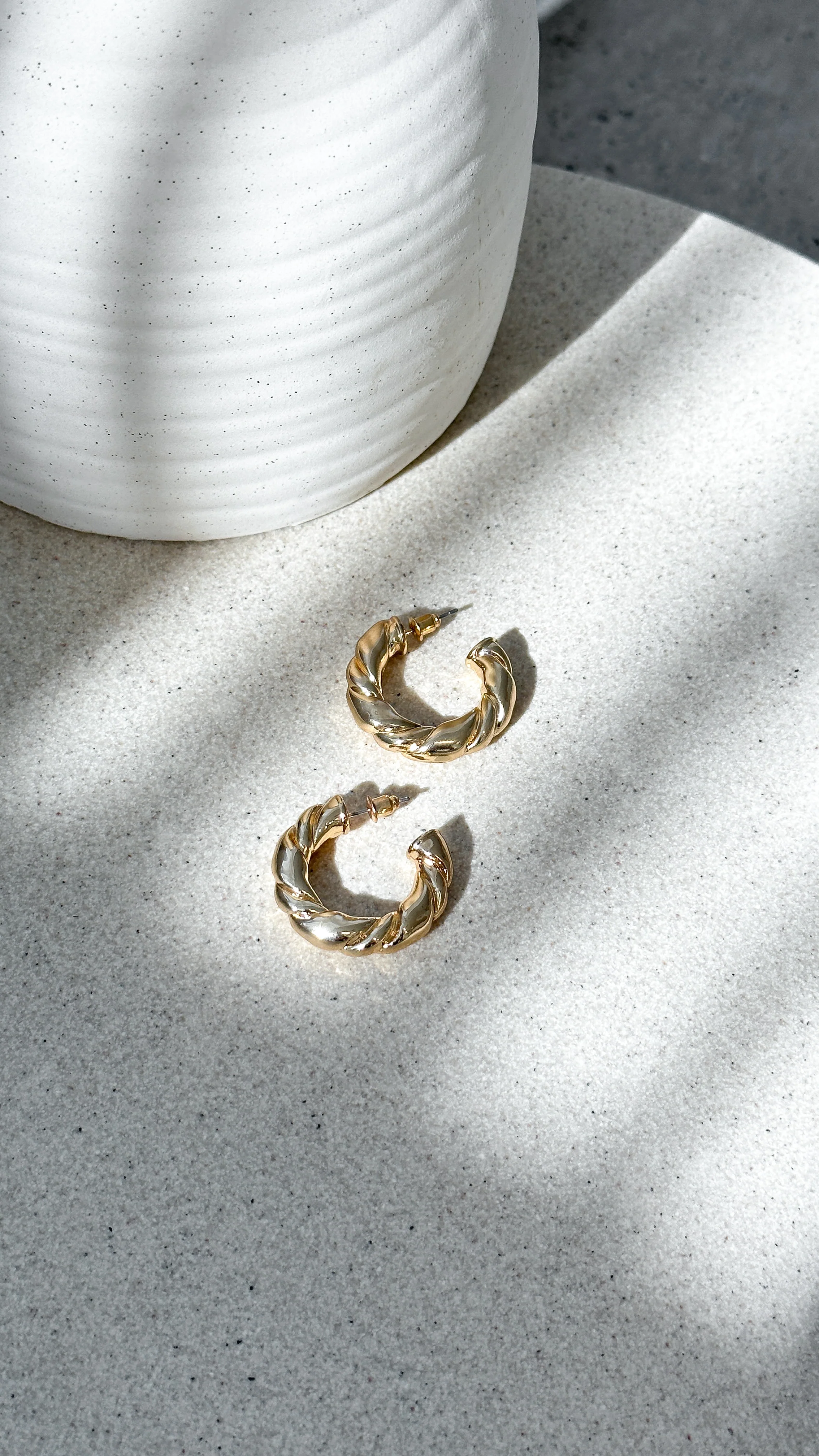 Amalie Hoop Earrings - Gold - Image 3