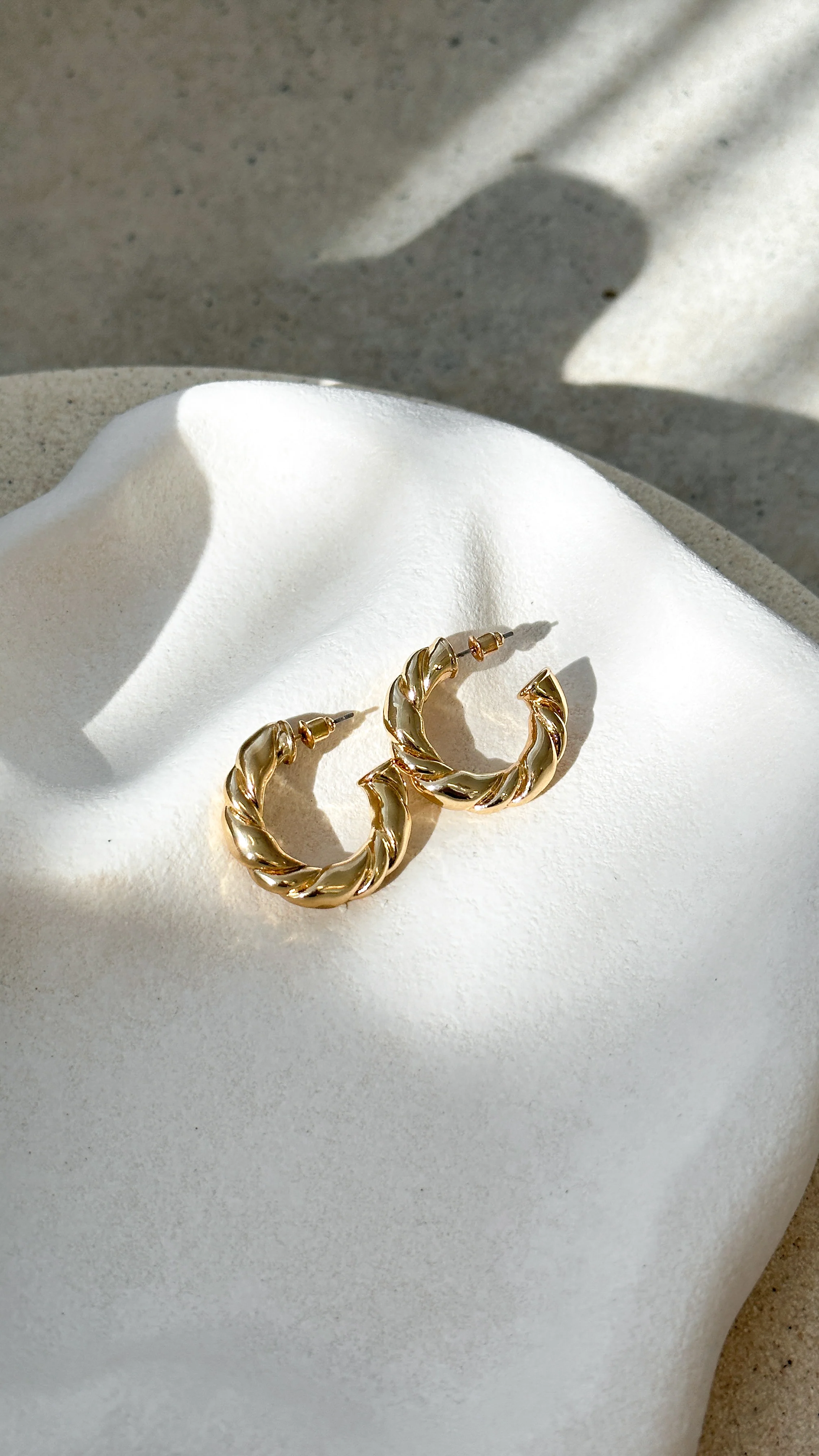 Amalie Hoop Earrings - Gold - Image 4