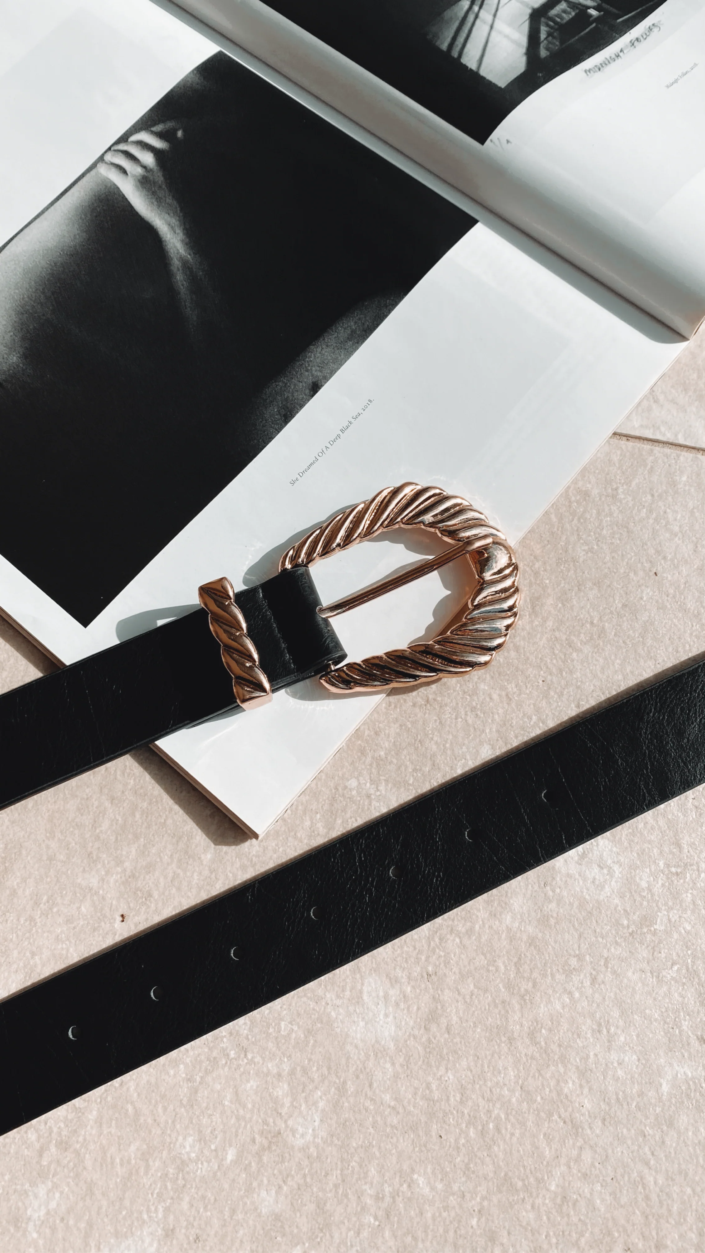 Amelie Twist Buckle Belt - Black/Gold - Image 4