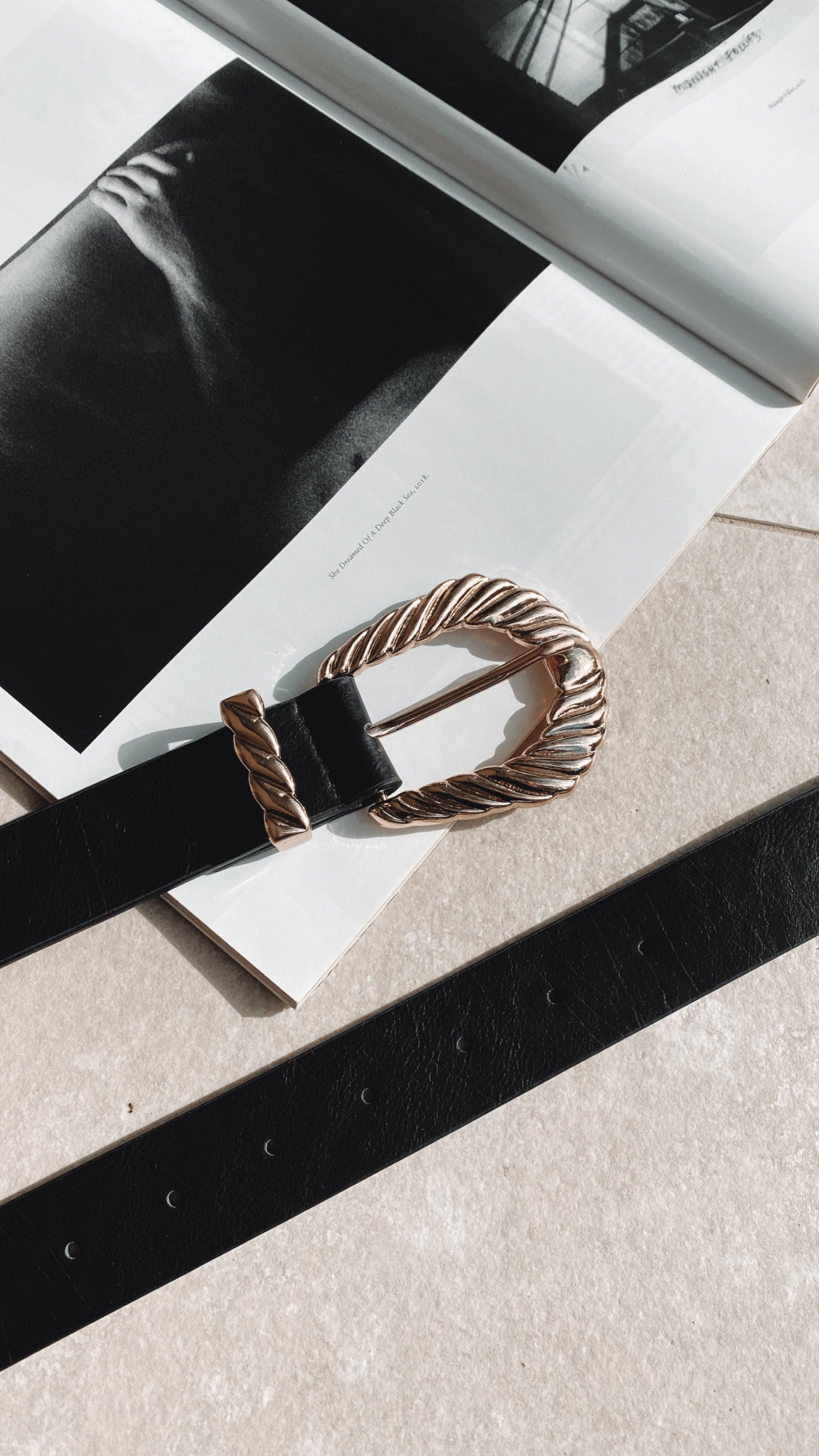 Amelie Twist Buckle Belt - Black/Gold - Image 7