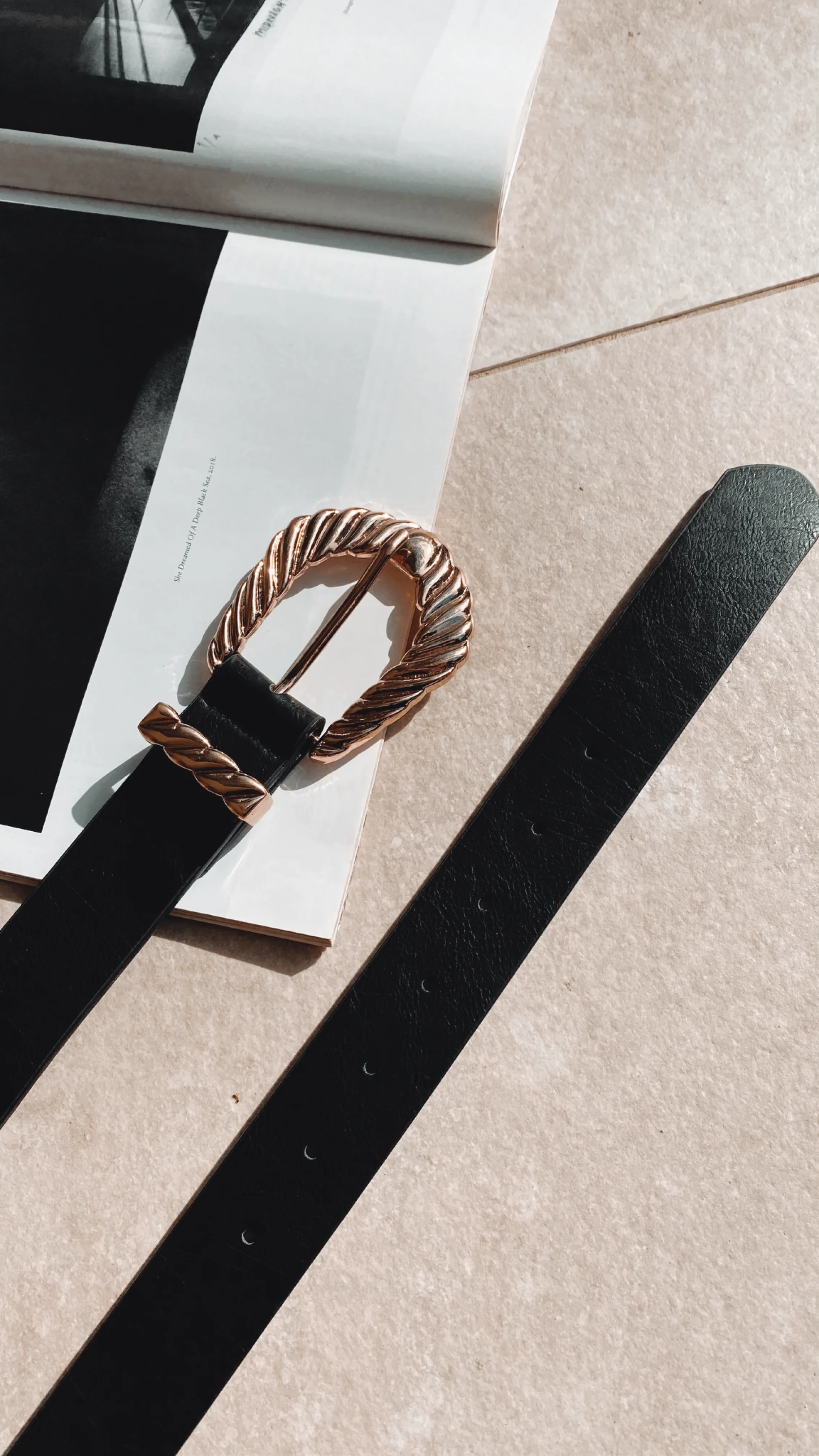 Amelie Twist Buckle Belt - Black/Gold - Image 9