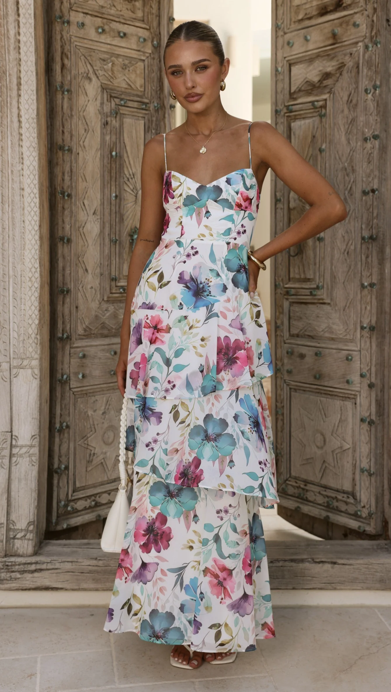 Ami Maxi Dress - Blue/Pink Floral - Image 4