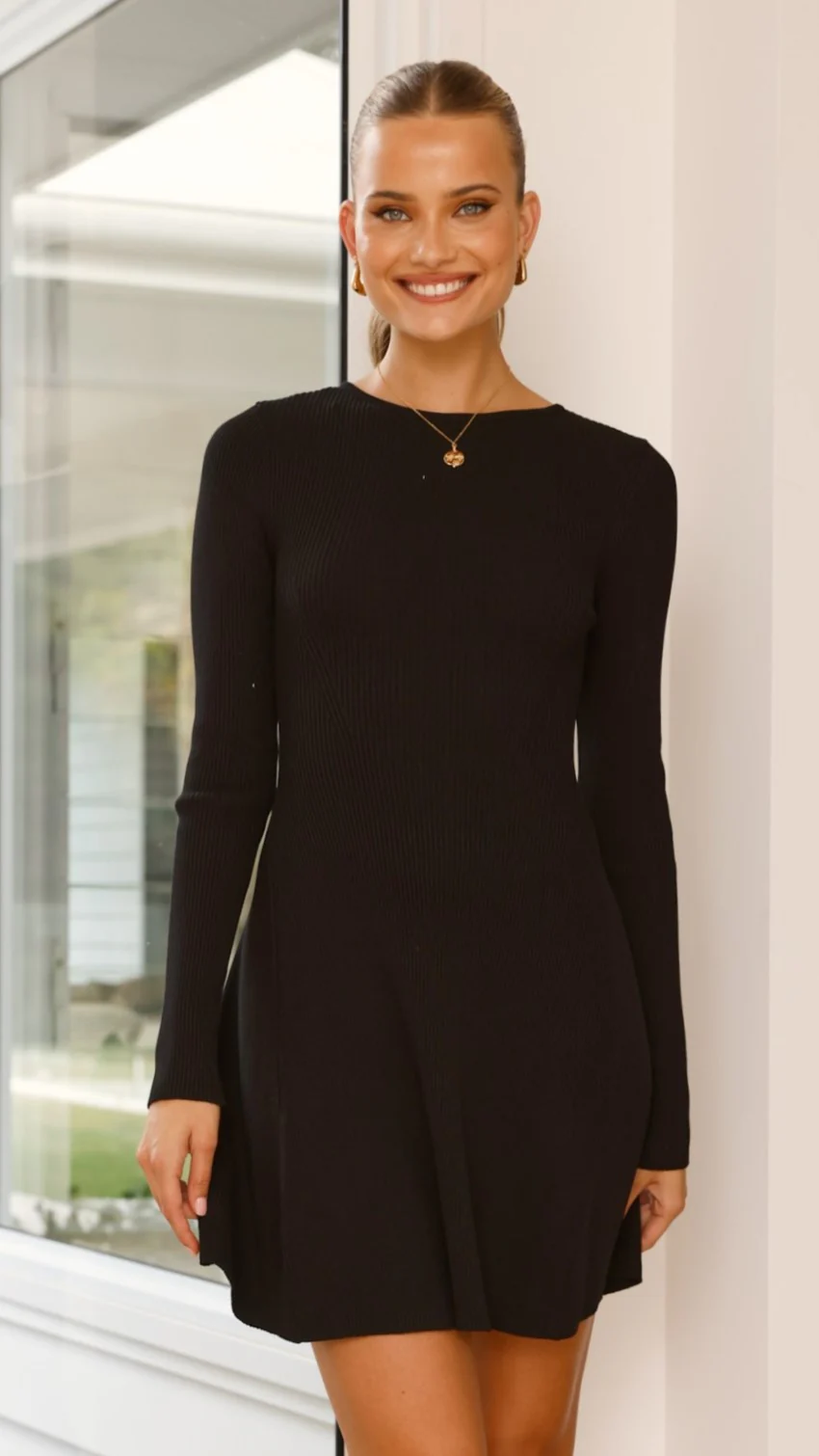 Amity Mini Dress - Black - Image 5