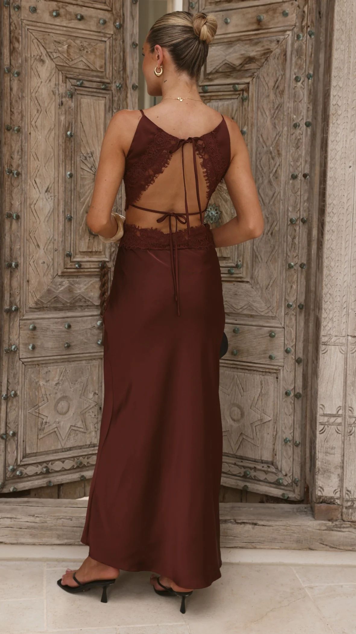 Amy Maxi Dress - Chocolate - Image 10