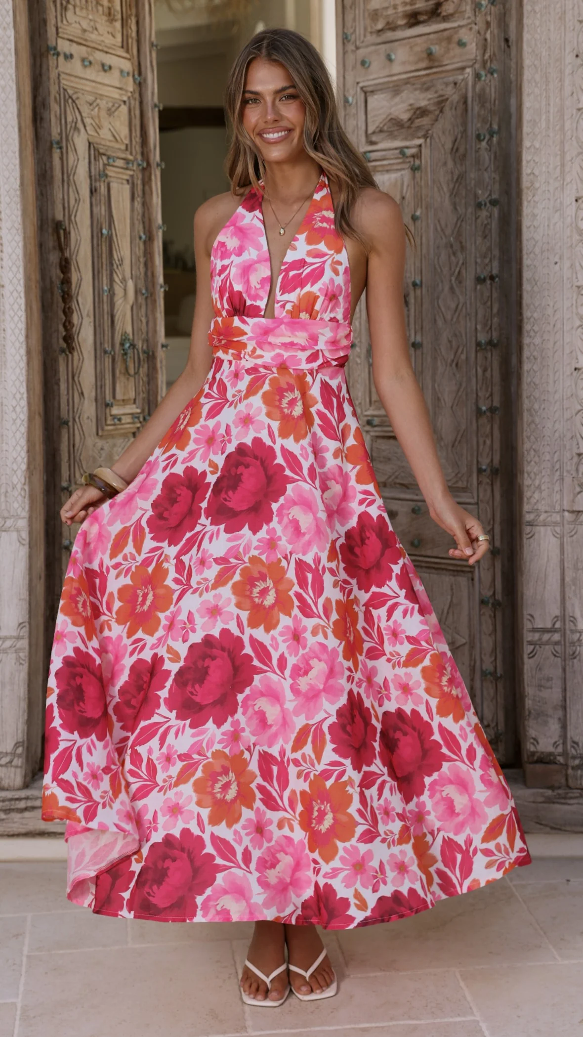 Anara Maxi Dress - Pink Floral - Image 3