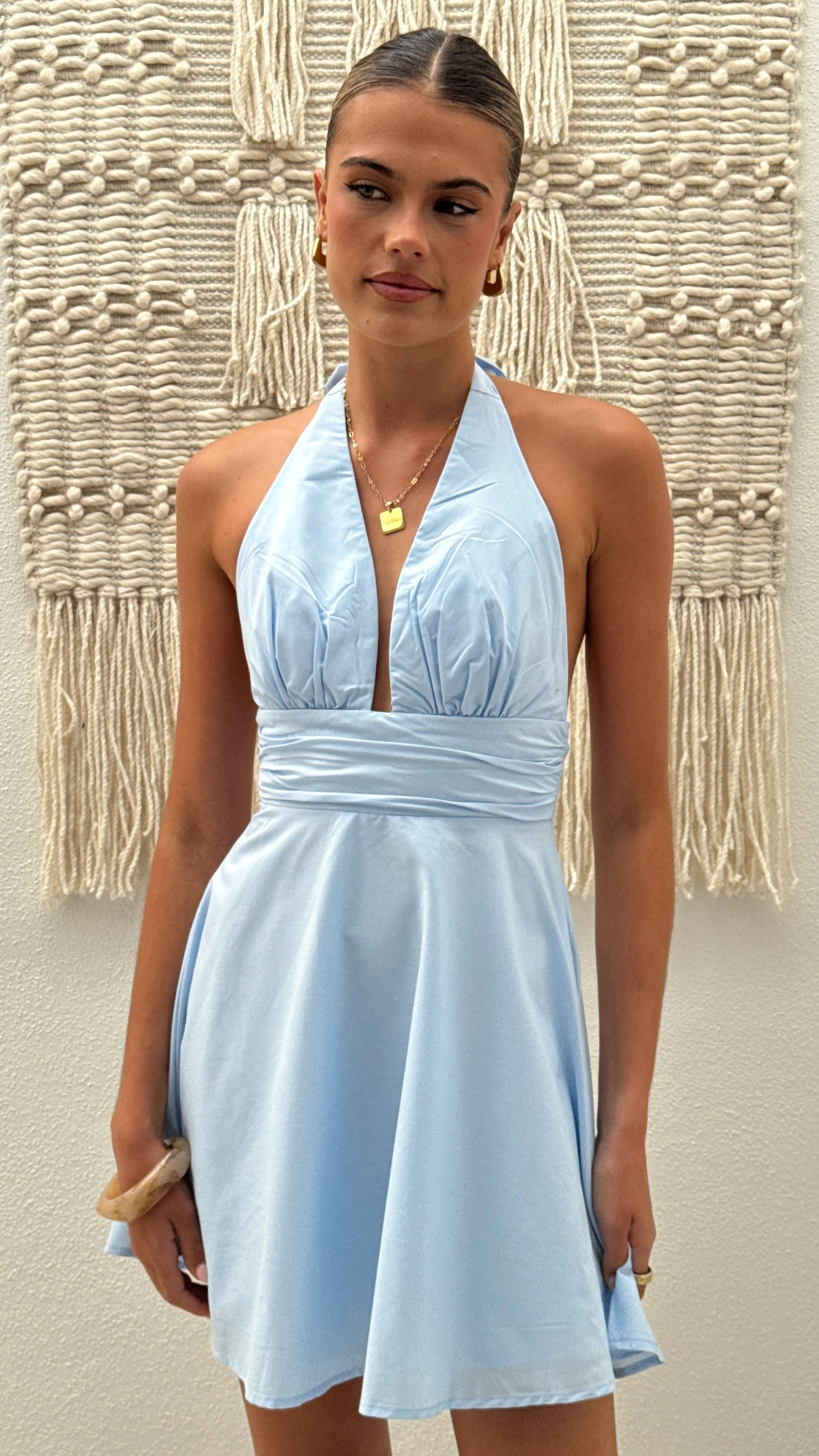 Anara Mini Dress - Blue - Image 9
