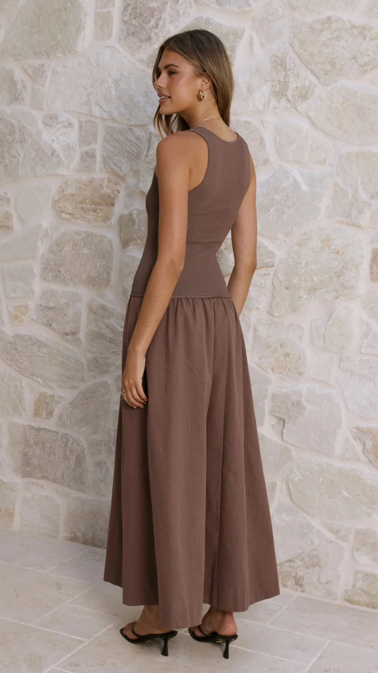Arden Maxi Dress - Chocolate - Image 2