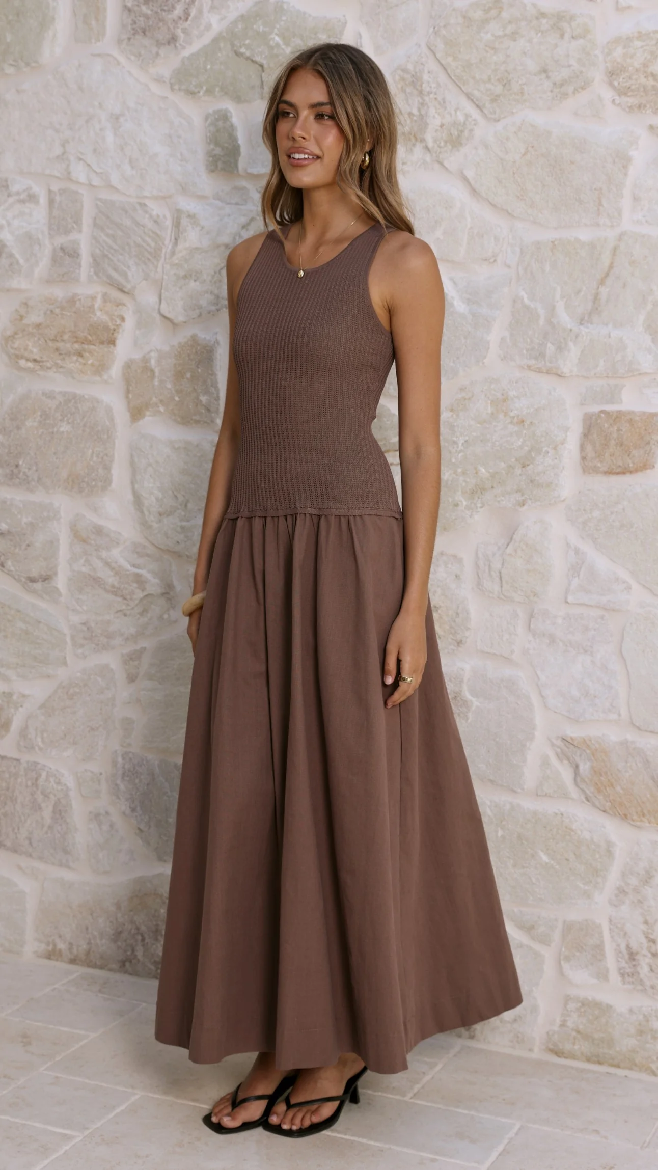 Arden Maxi Dress - Chocolate - Image 5