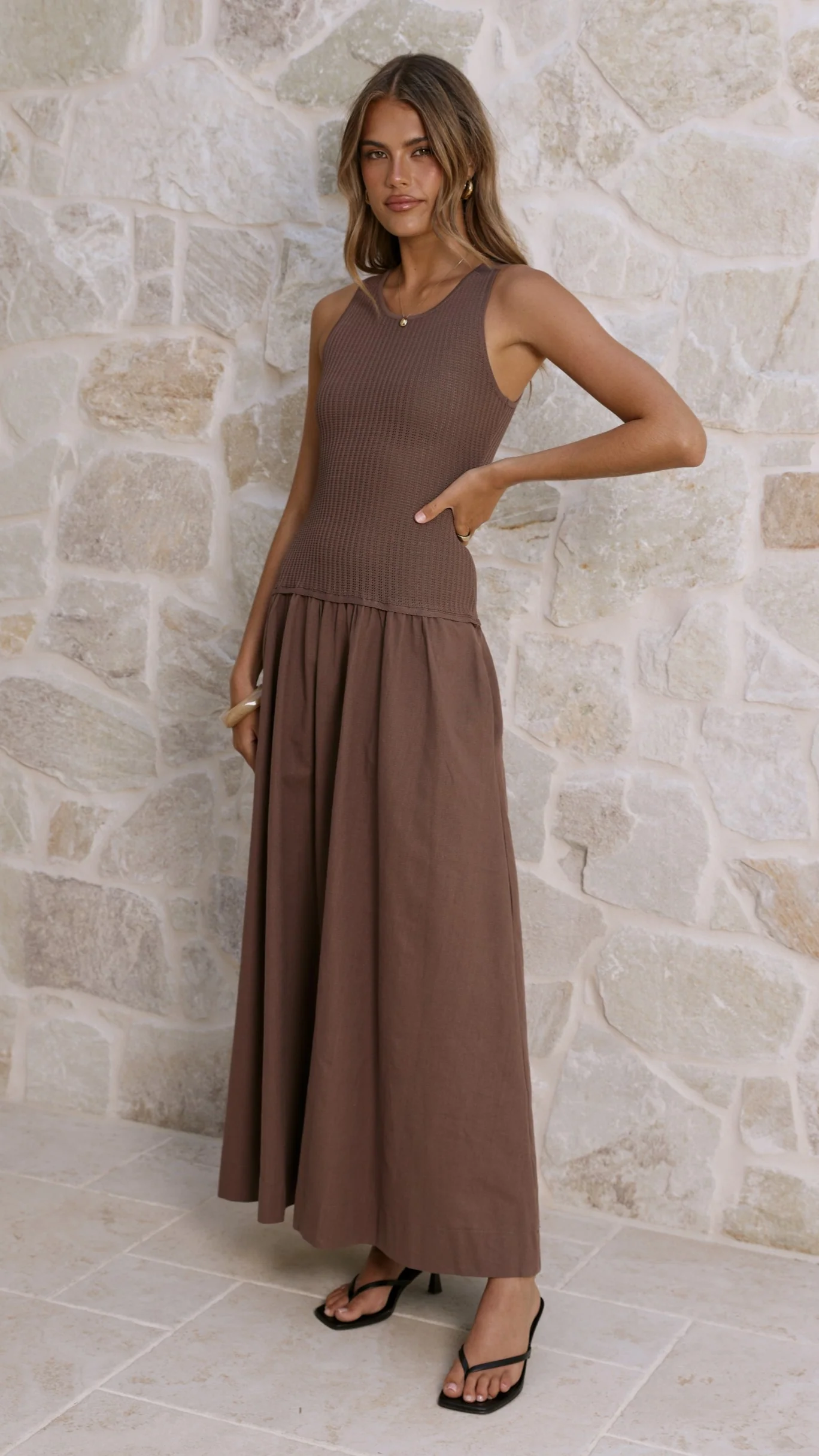 Arden Maxi Dress - Chocolate - Image 7