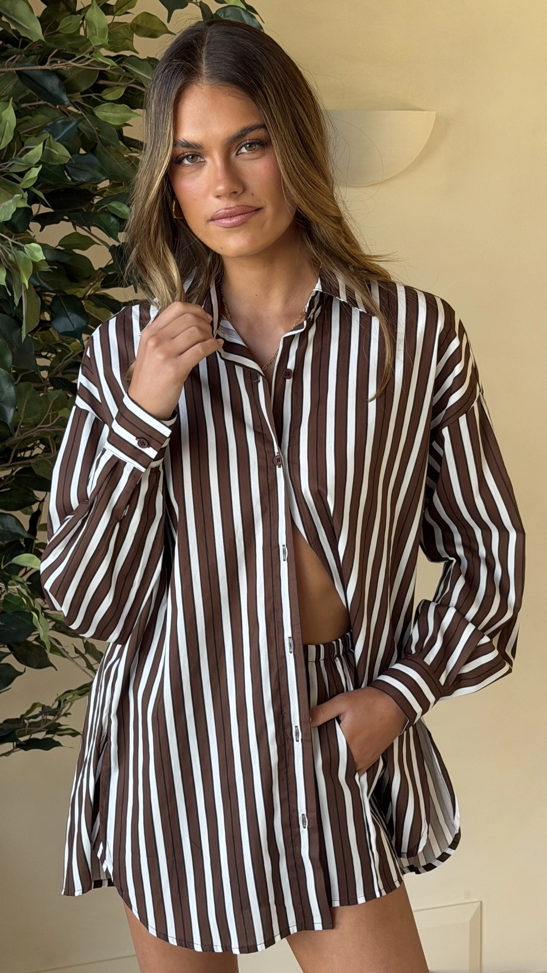 Arli Shorts - Brown/White Stripe - Image 6