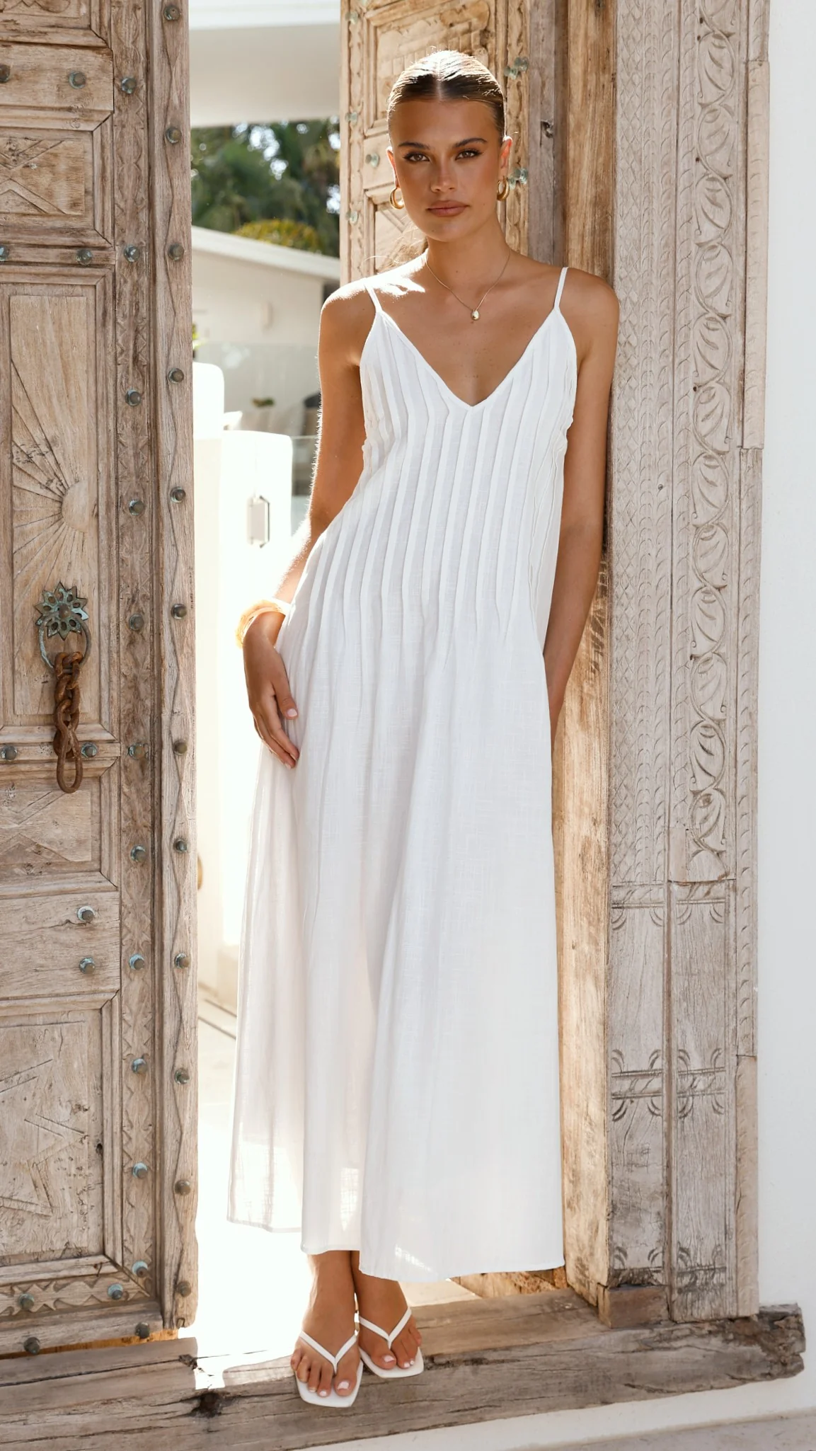 Aspen Maxi Dress - White - Image 3