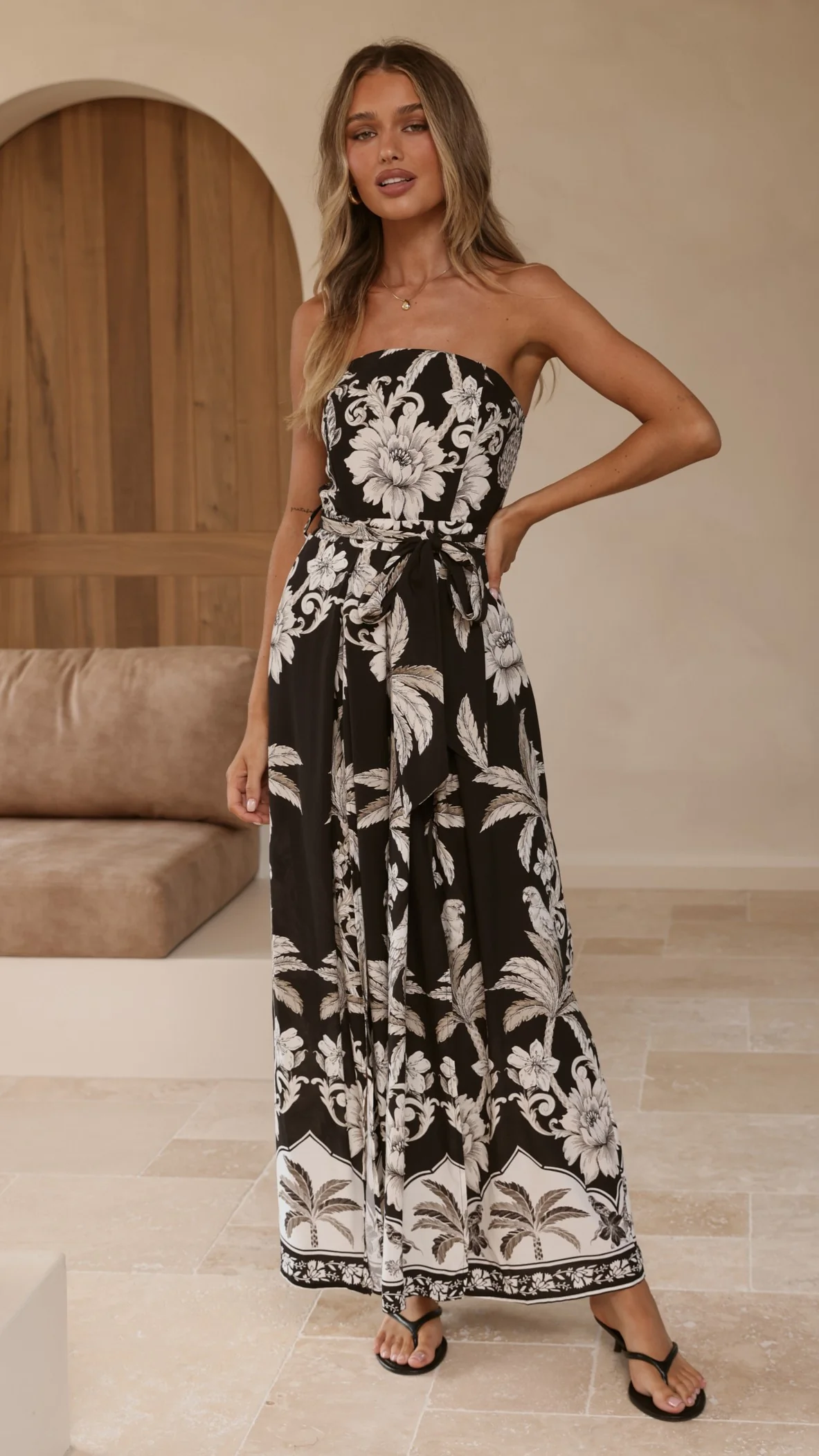 Astra Jumpsuit - Black/White Floral - Image 7