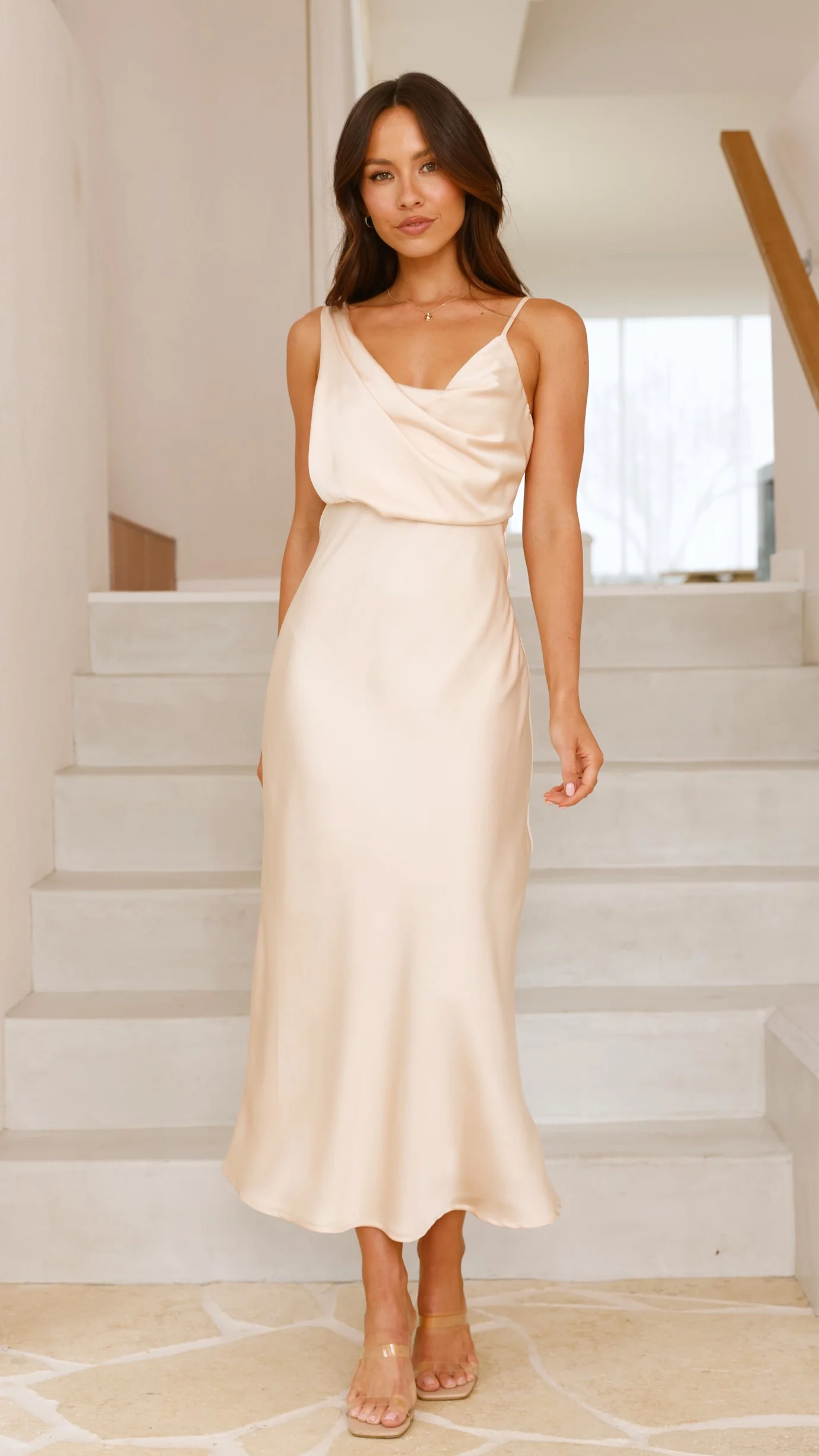 Audrey Maxi Dress - Soft Gold - Image 6