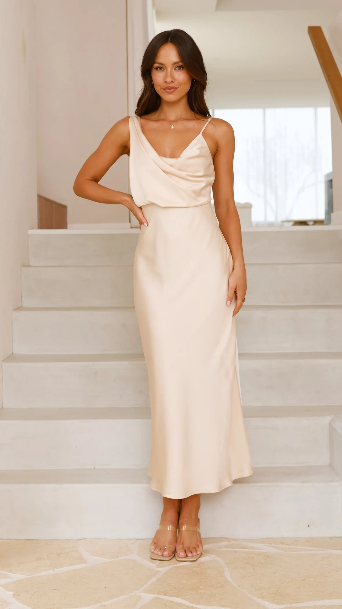 Audrey Maxi Dress - Soft Gold - Image 7