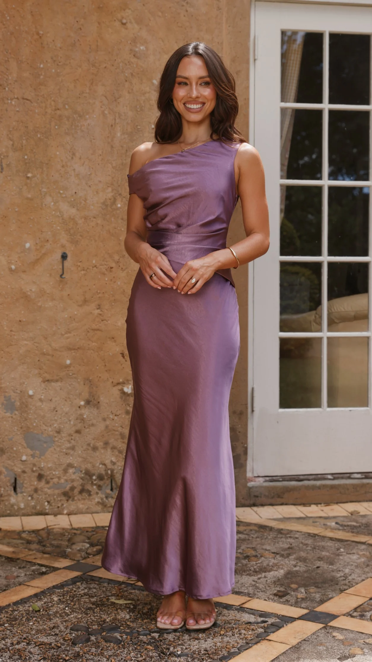 Auria Off Shoulder Maxi Dress - Plum - Image 7