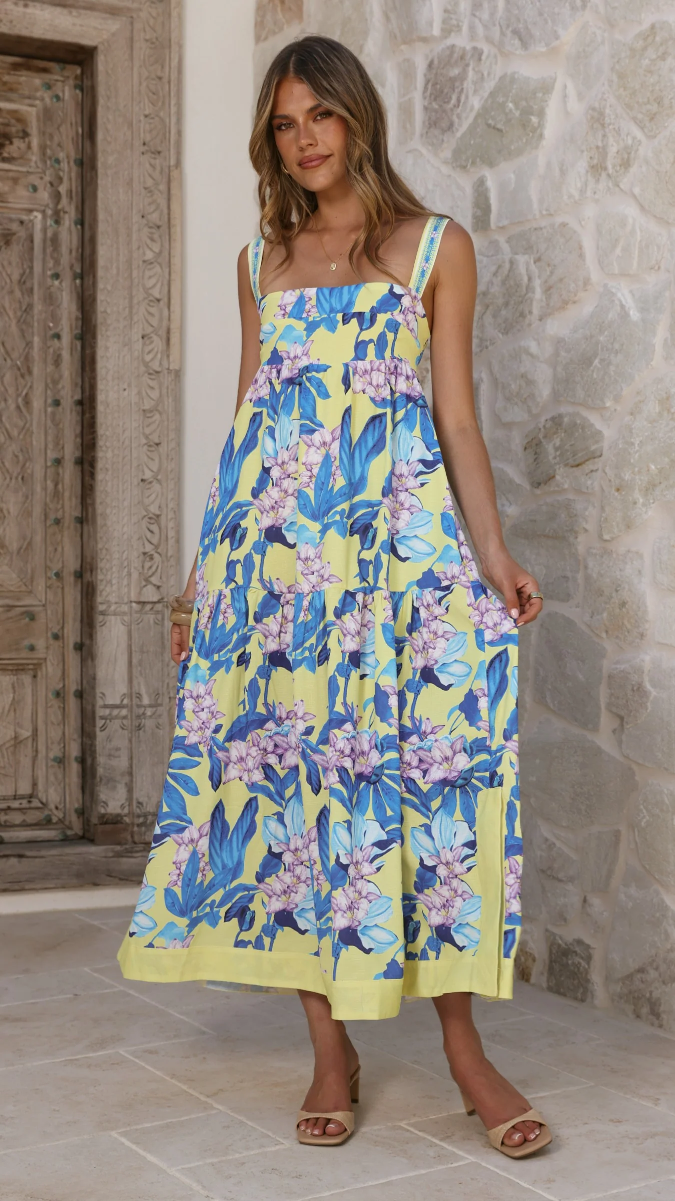 Avala Midi Dress - Blue Leaf Orchid - Image 3