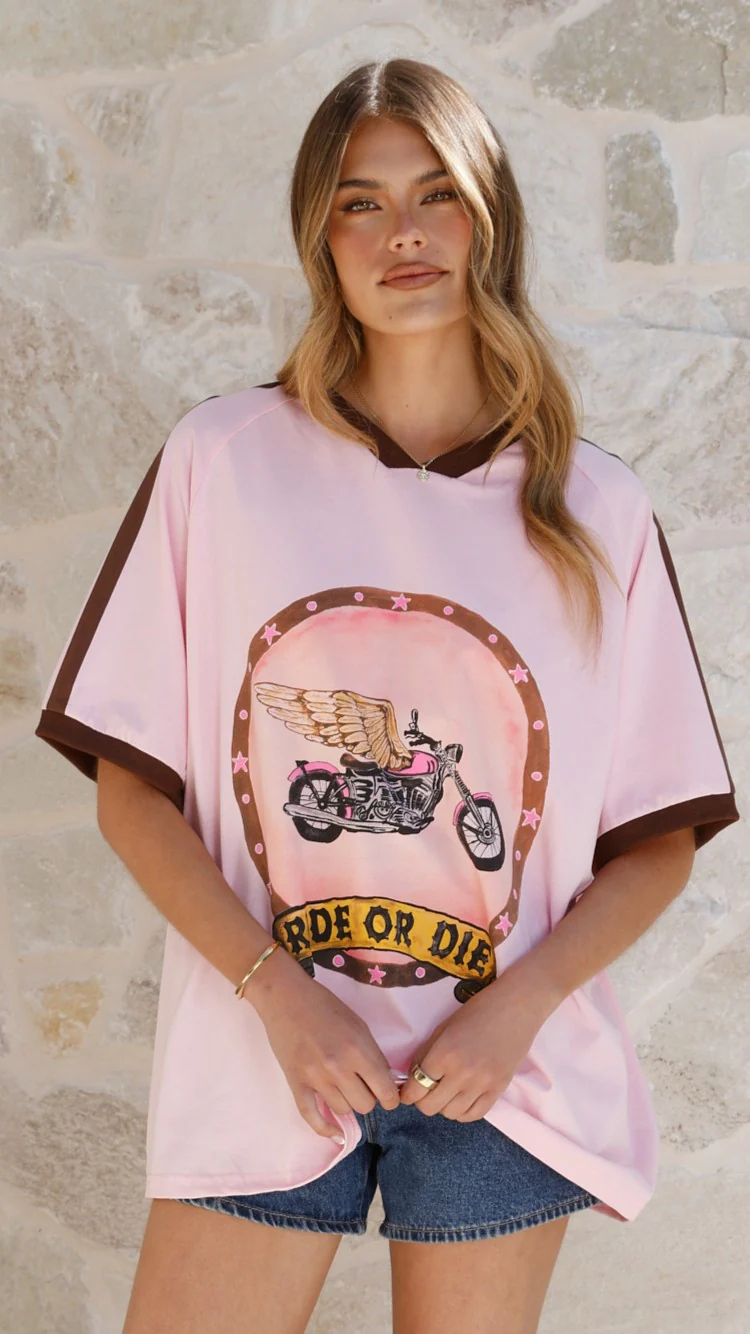 Avis Oversized Tee - Ride or Die Print - Image 3