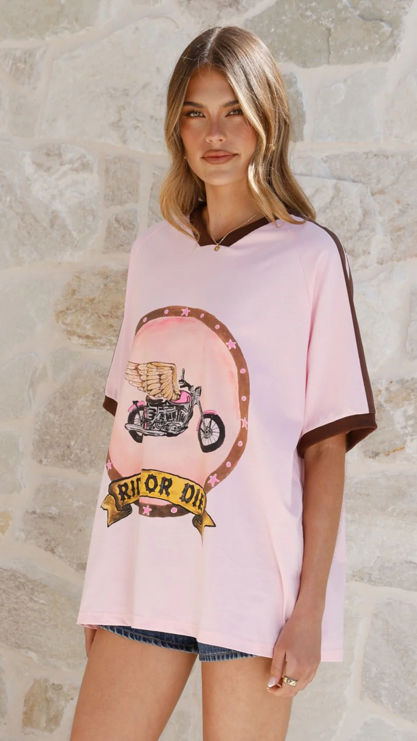 Avis Oversized Tee - Ride or Die Print - Image 7