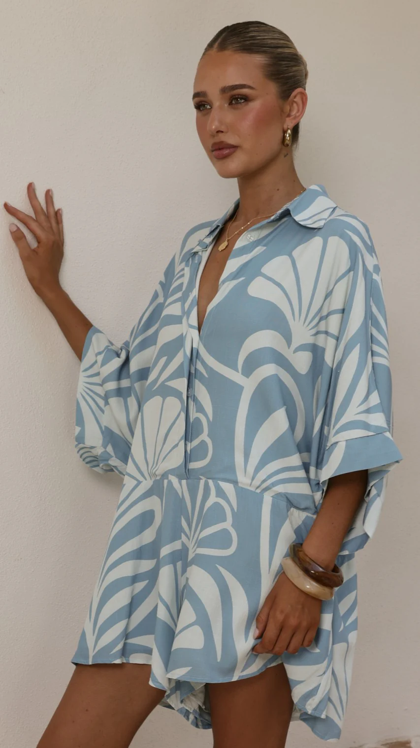 Bailin Playsuit - Coral Blue - Image 10