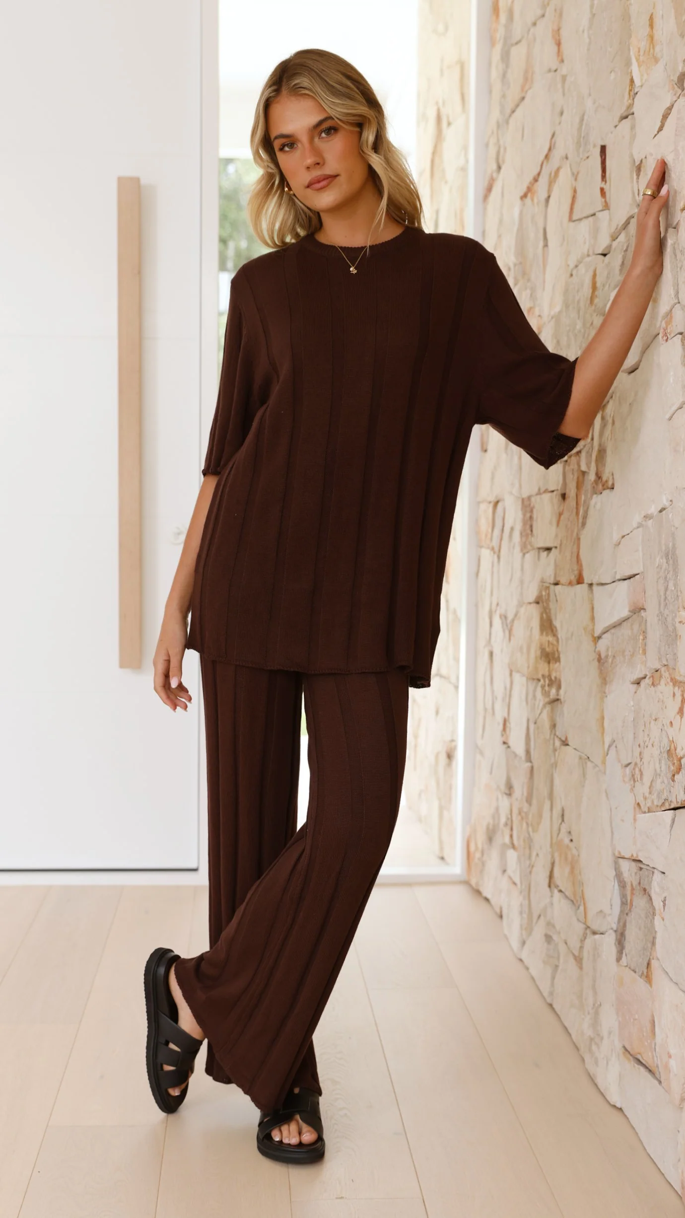Bayu Knit Pants - Brown - Image 16