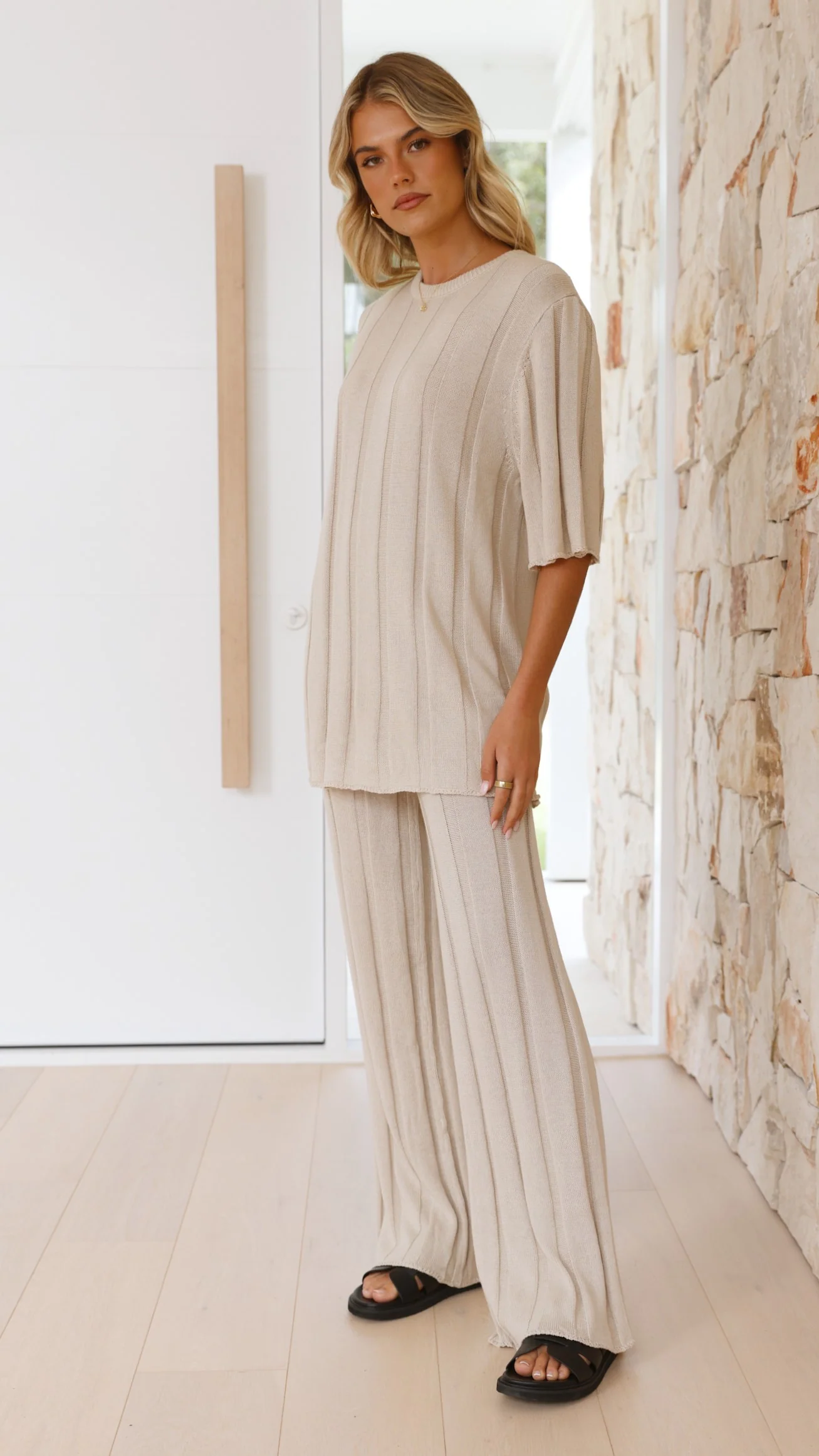 Bayu Knit Pants - Cream - Image 10