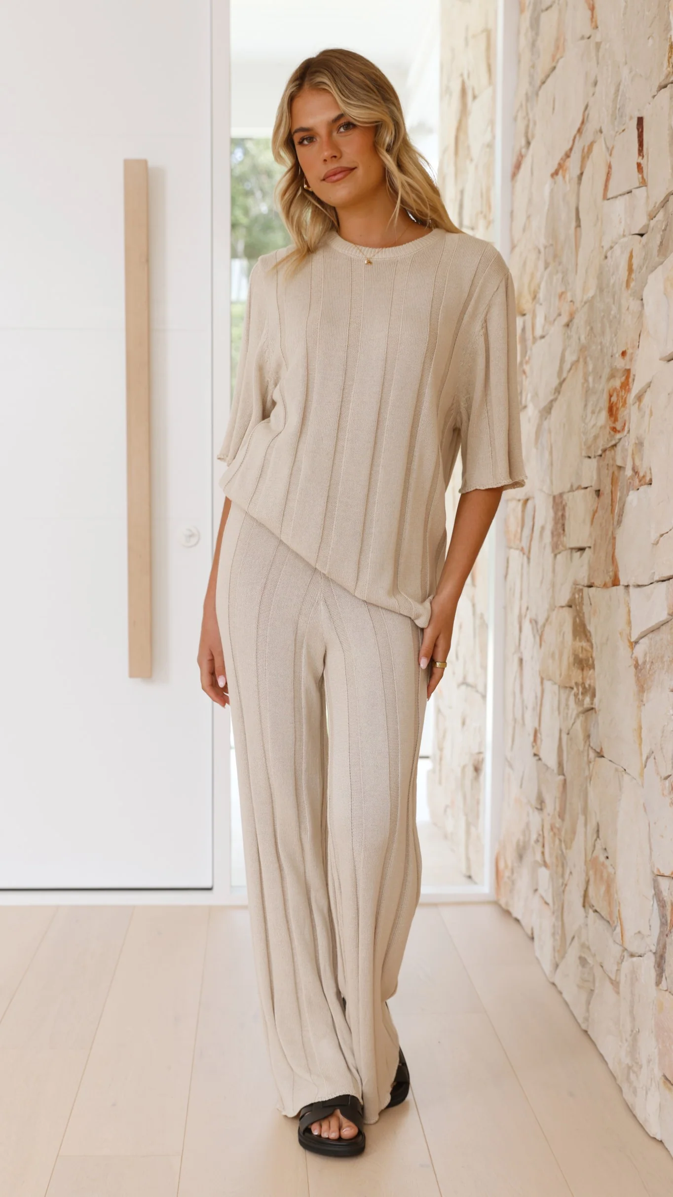 Bayu Knit Pants - Cream - Image 14