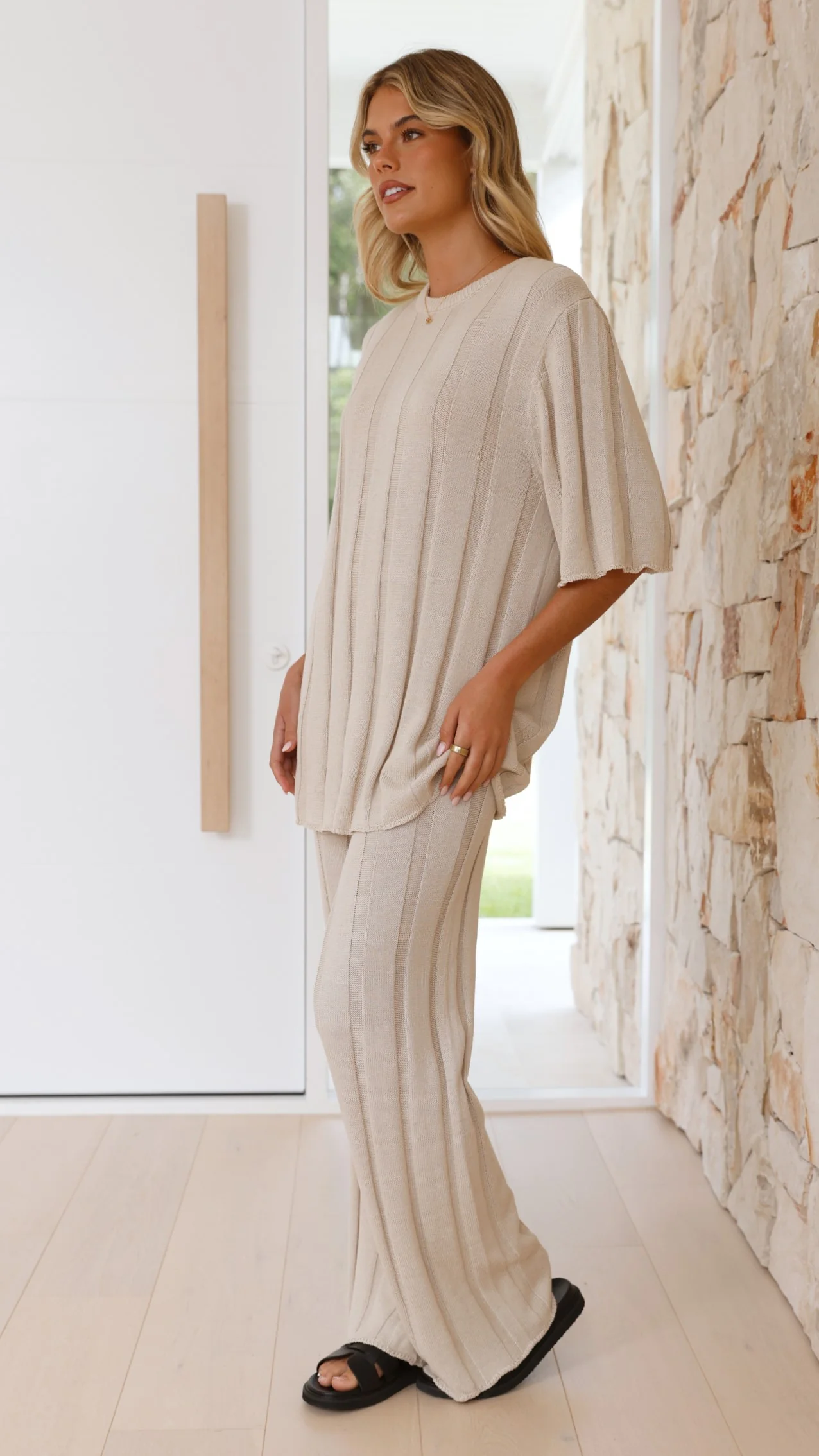 Bayu Knit Pants - Cream - Image 9