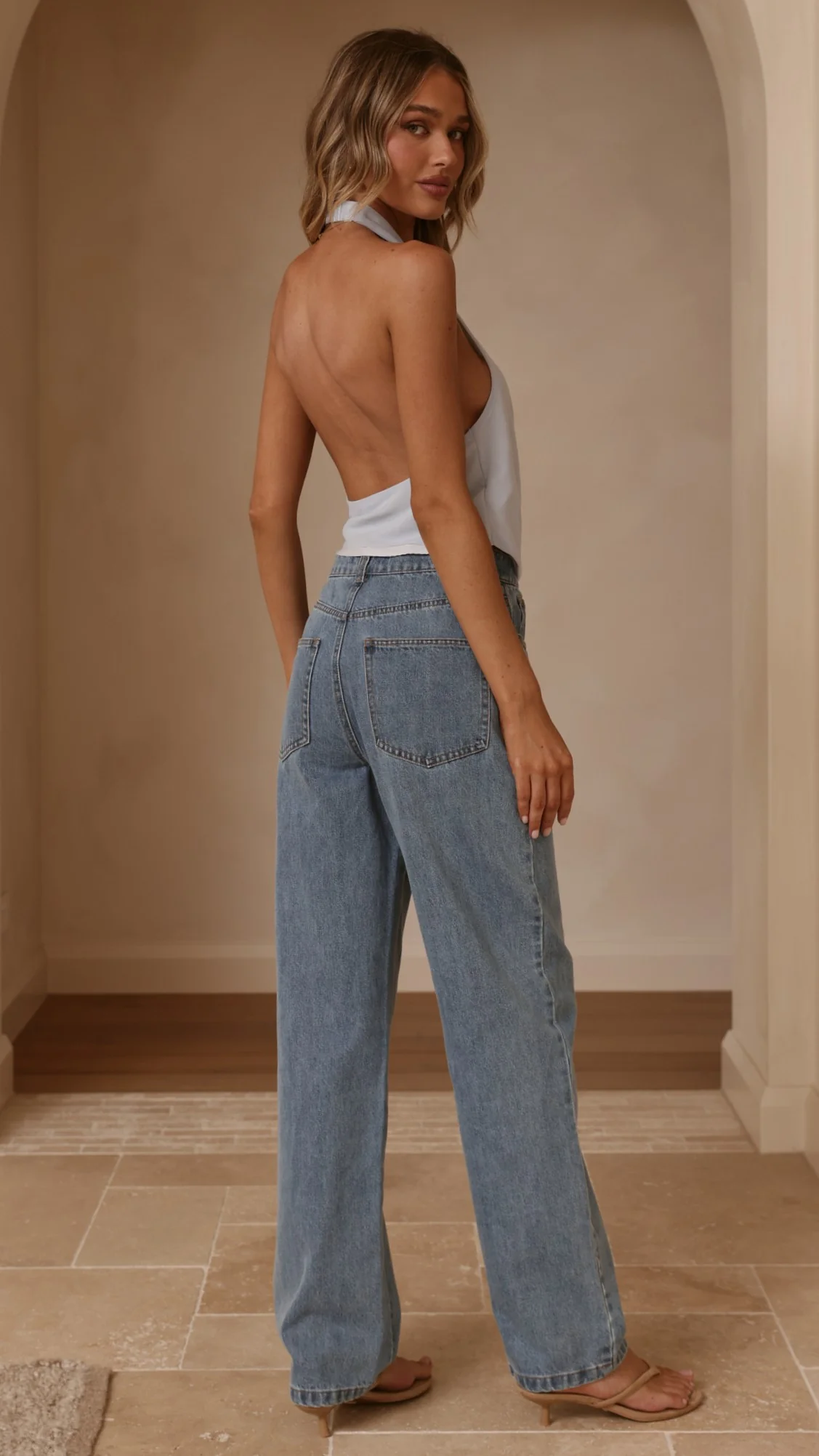 Belle Halter Neck Top - Blue - Image 2