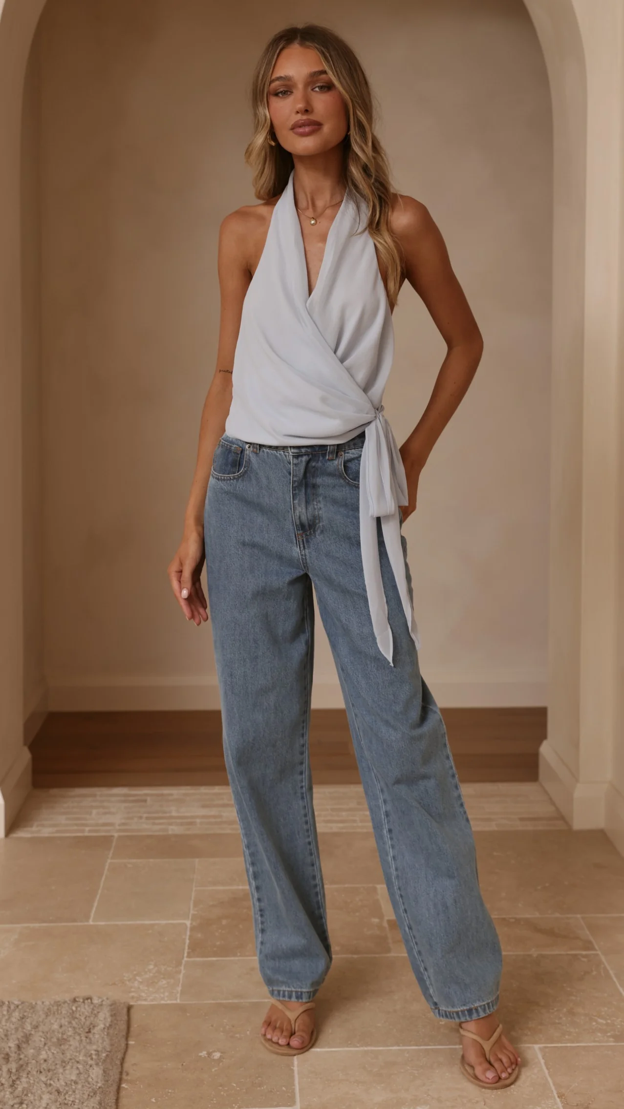 Belle Halter Neck Top - Blue - Image 5