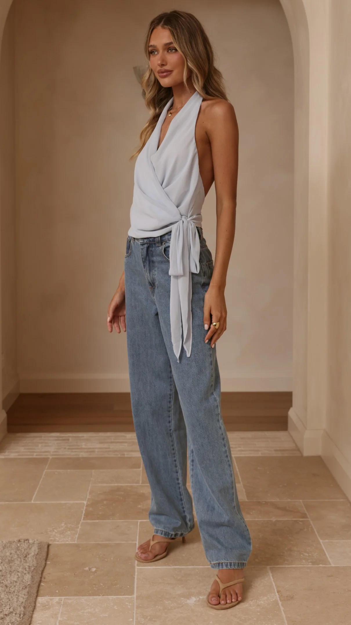 Belle Halter Neck Top - Blue - Image 7