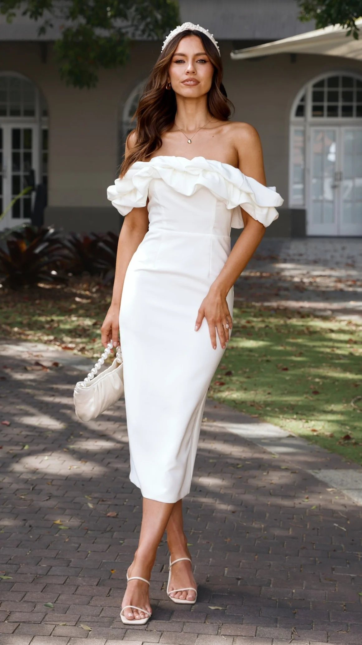 Bernadette Midi Dress - White - Image 14