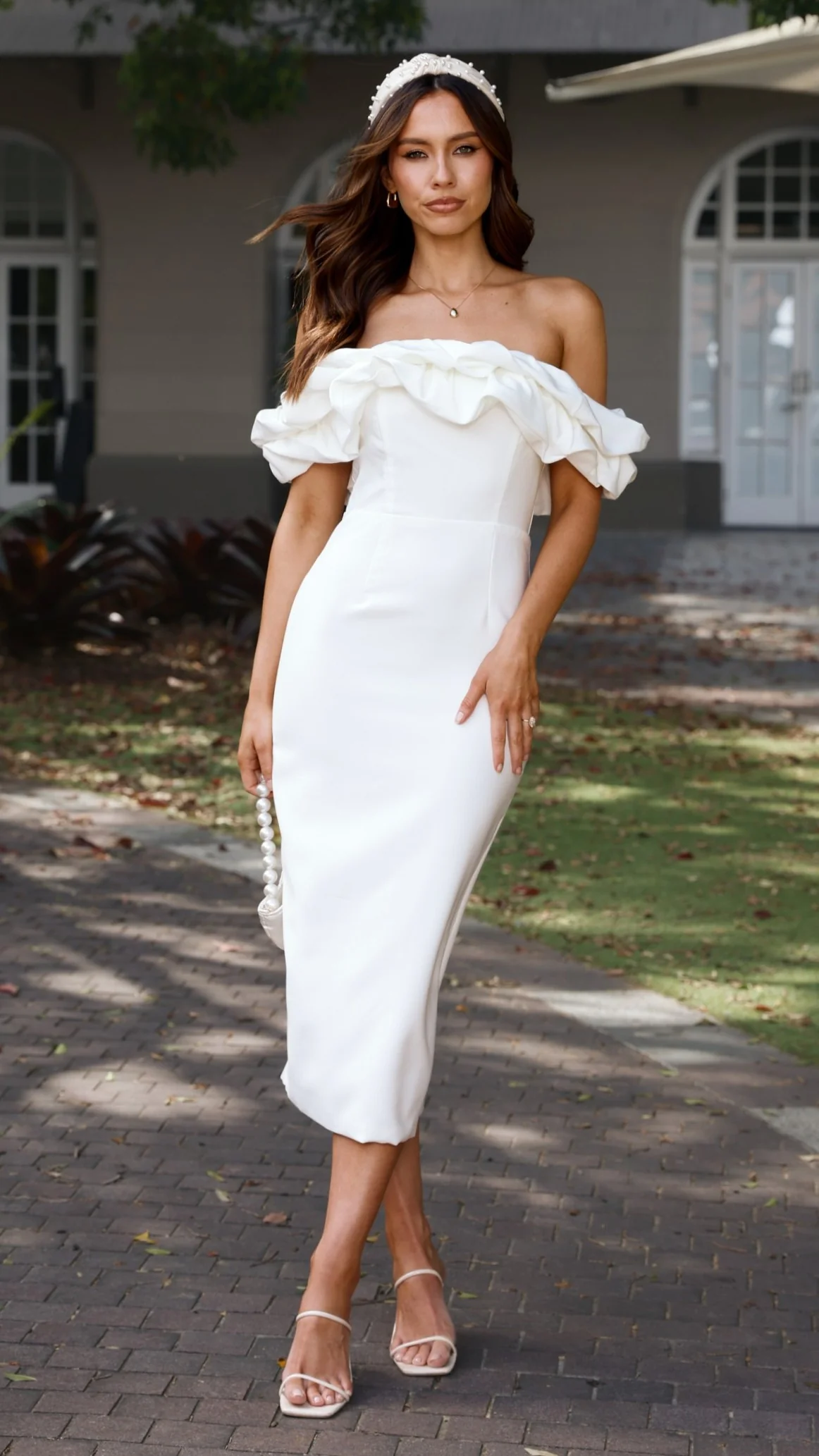 Bernadette Midi Dress - White - Image 3